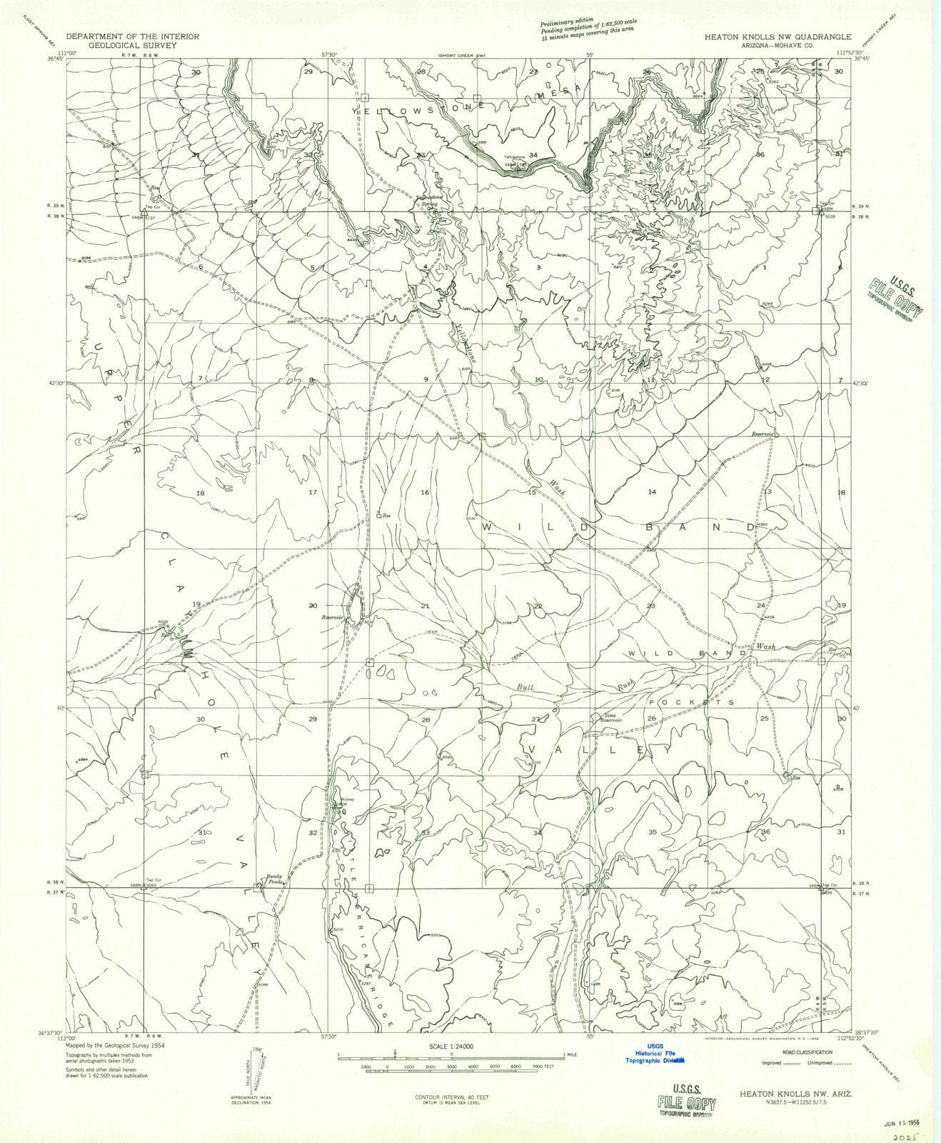 1954 Heaton Knolls, AZ - Arizona - USGS Topographic Map v2