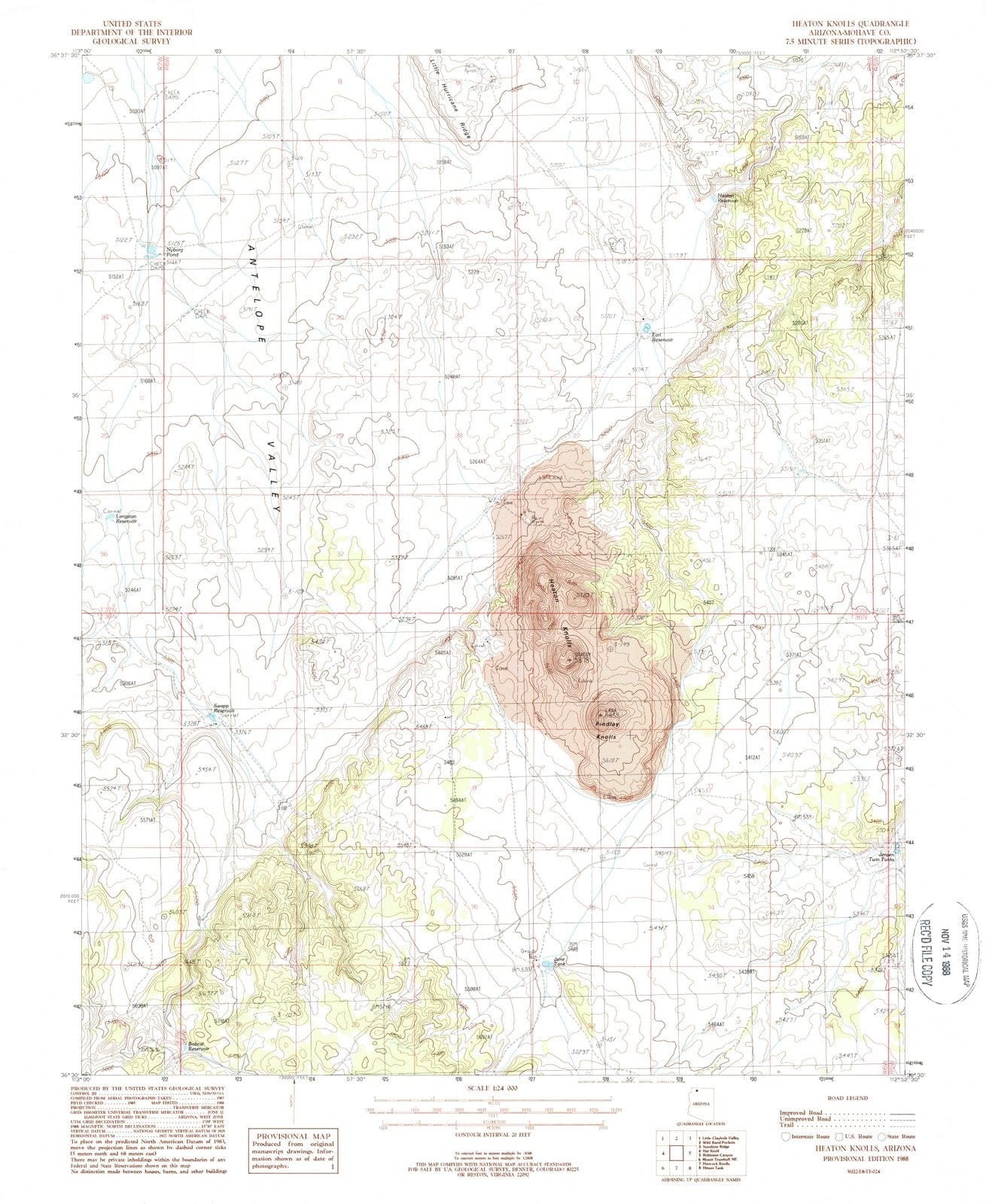 1988 Heaton Knolls, AZ - Arizona - USGS Topographic Map
