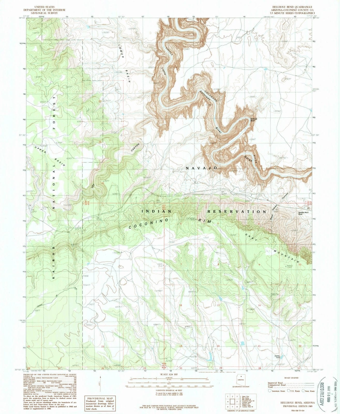 1989 Hellhole Bend, AZ - Arizona - USGS Topographic Map