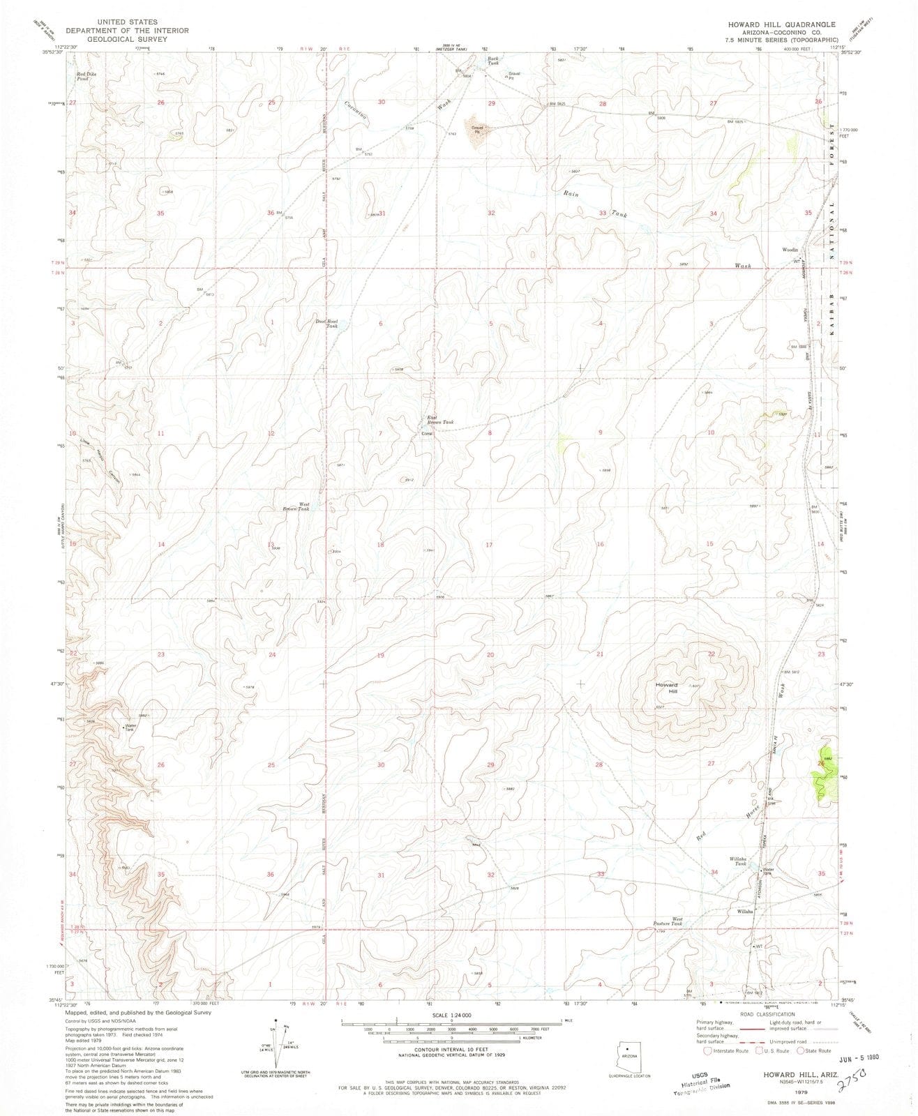 1979 Howard Hill, AZ - Arizona - USGS Topographic Map