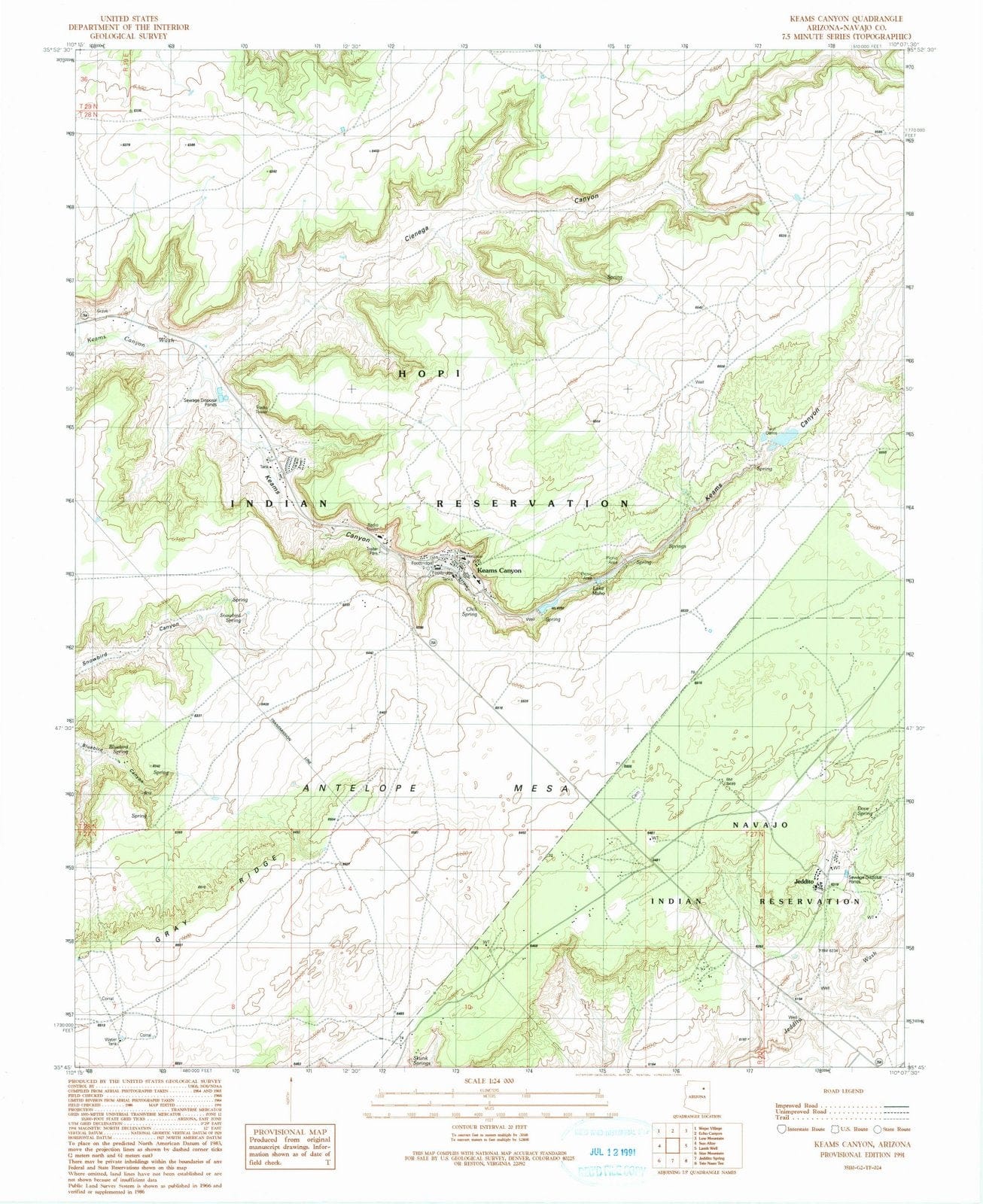 1991 Keams Canyon, AZ - Arizona - USGS Topographic Map