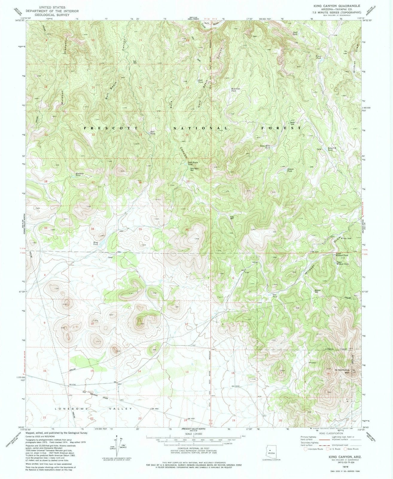 1979 King Canyon, AZ - Arizona - USGS Topographic Map