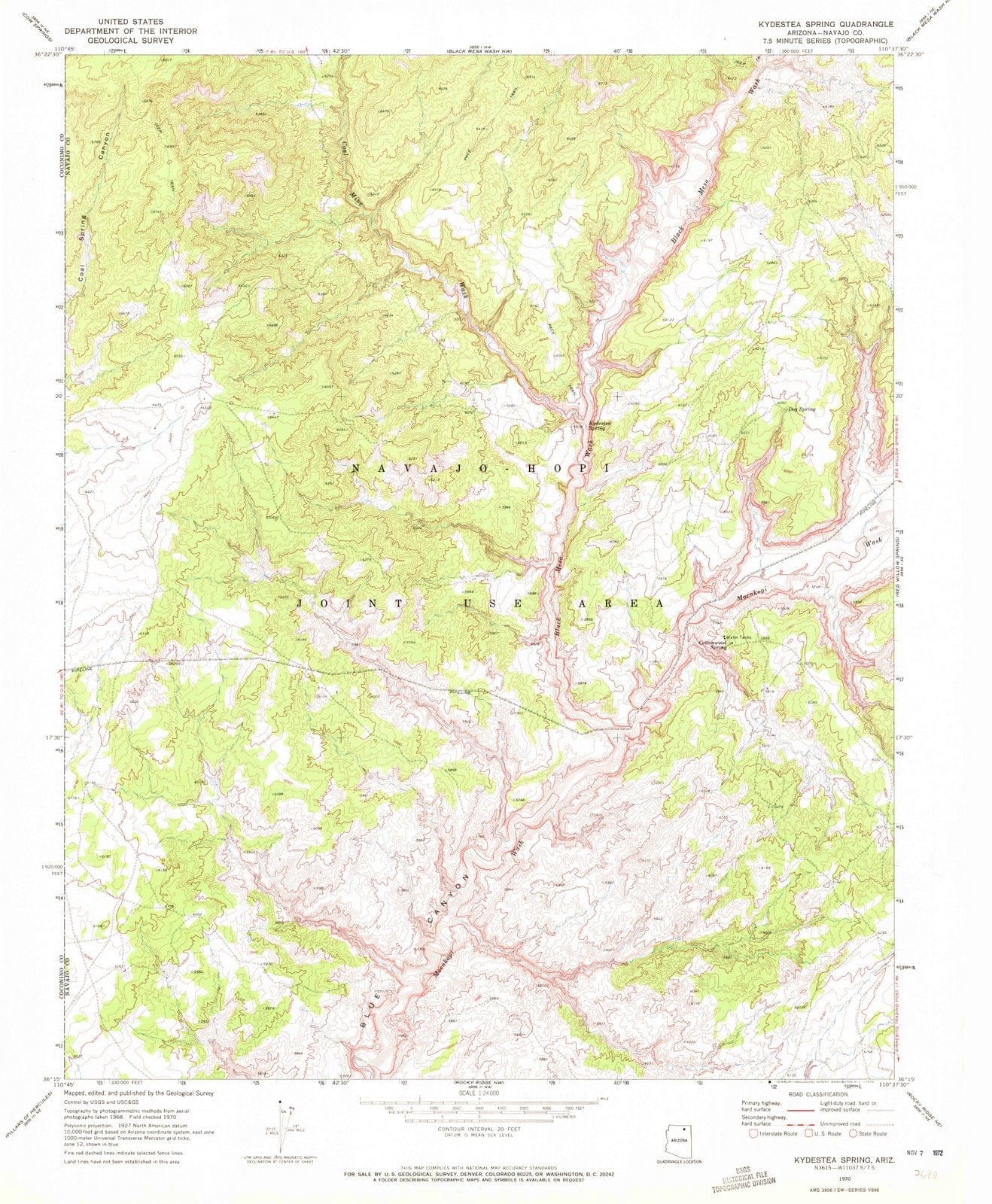 1970 Kydestea Spring, AZ - Arizona - USGS Topographic Map