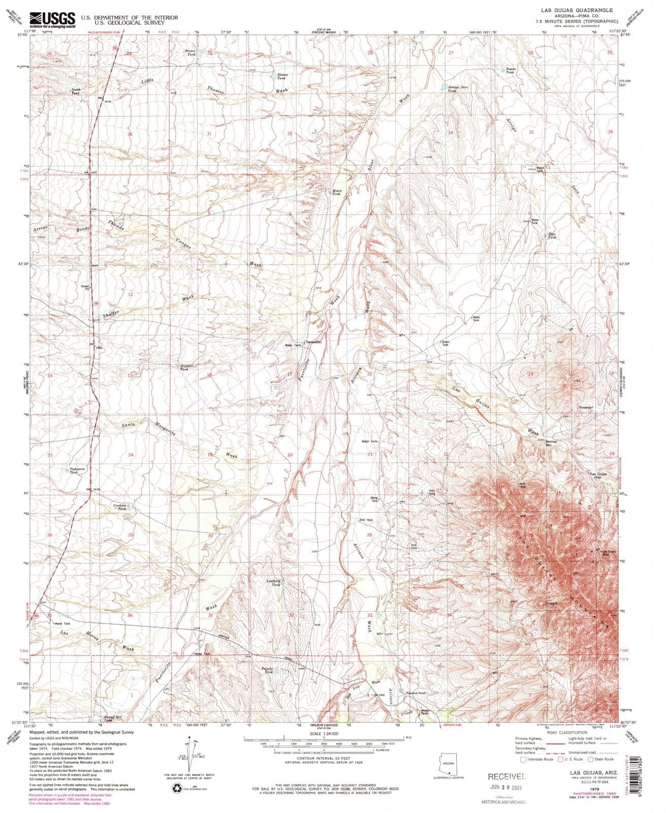 1979 Las Guijas, AZ - Arizona - USGS Topographic Map