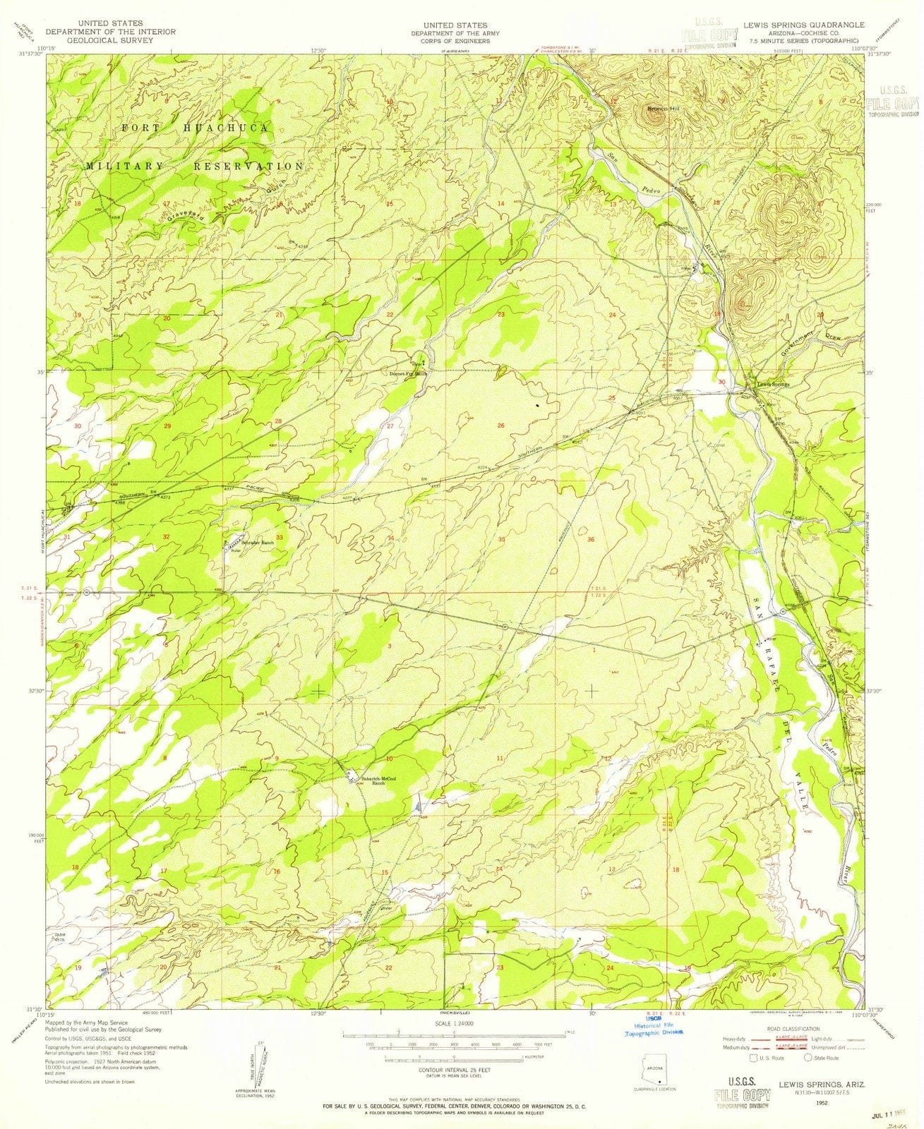 1952 Lewis Springs, AZ - Arizona - USGS Topographic Map