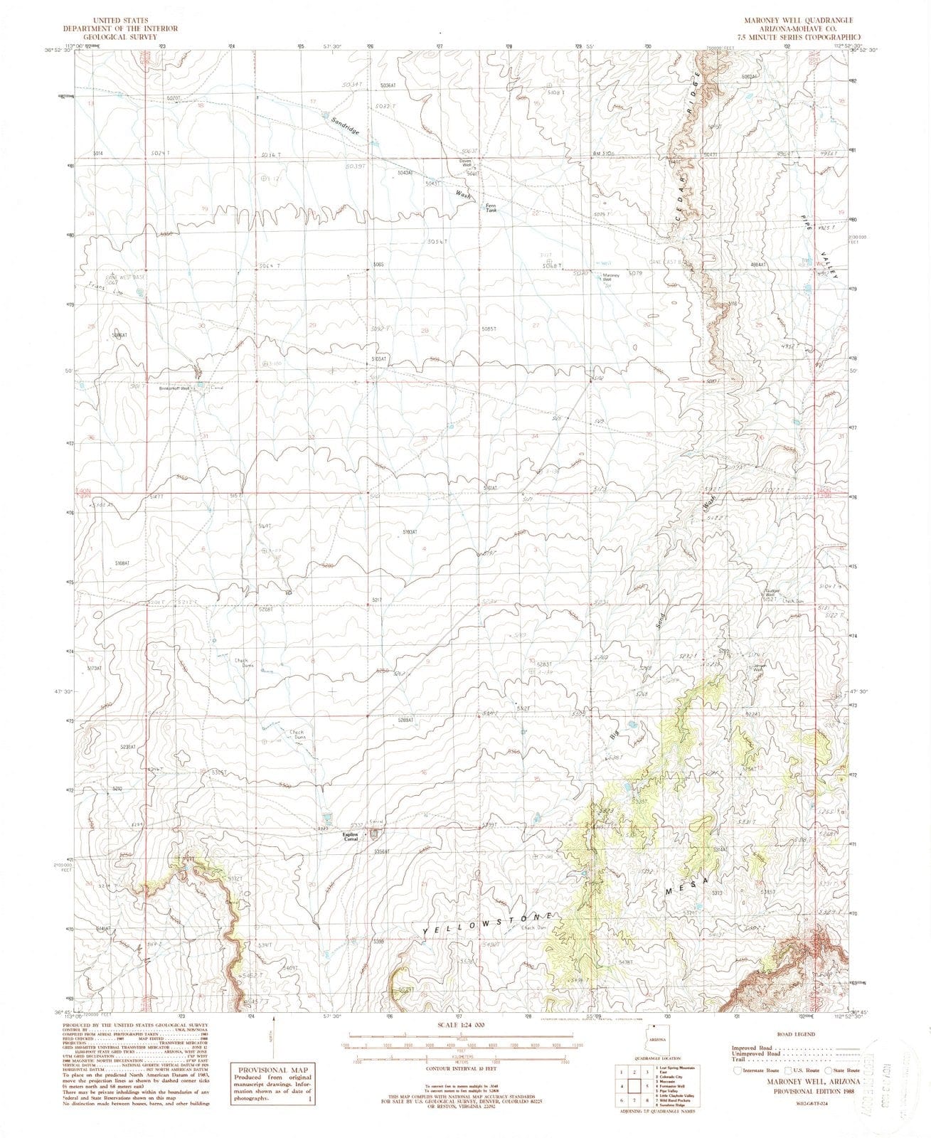 1988 Maroney Well, AZ - Arizona - USGS Topographic Map