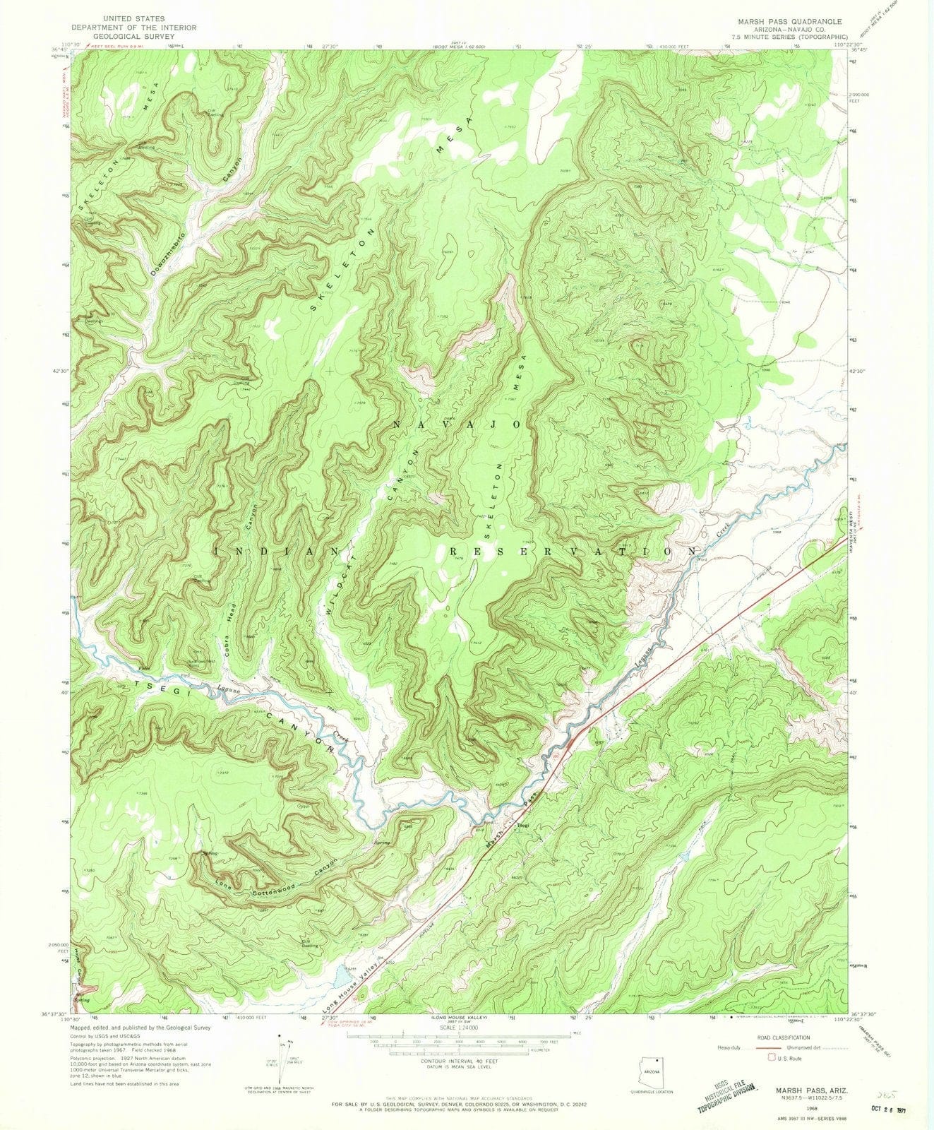 1968 Marsh Pass, AZ - Arizona - USGS Topographic Map v2