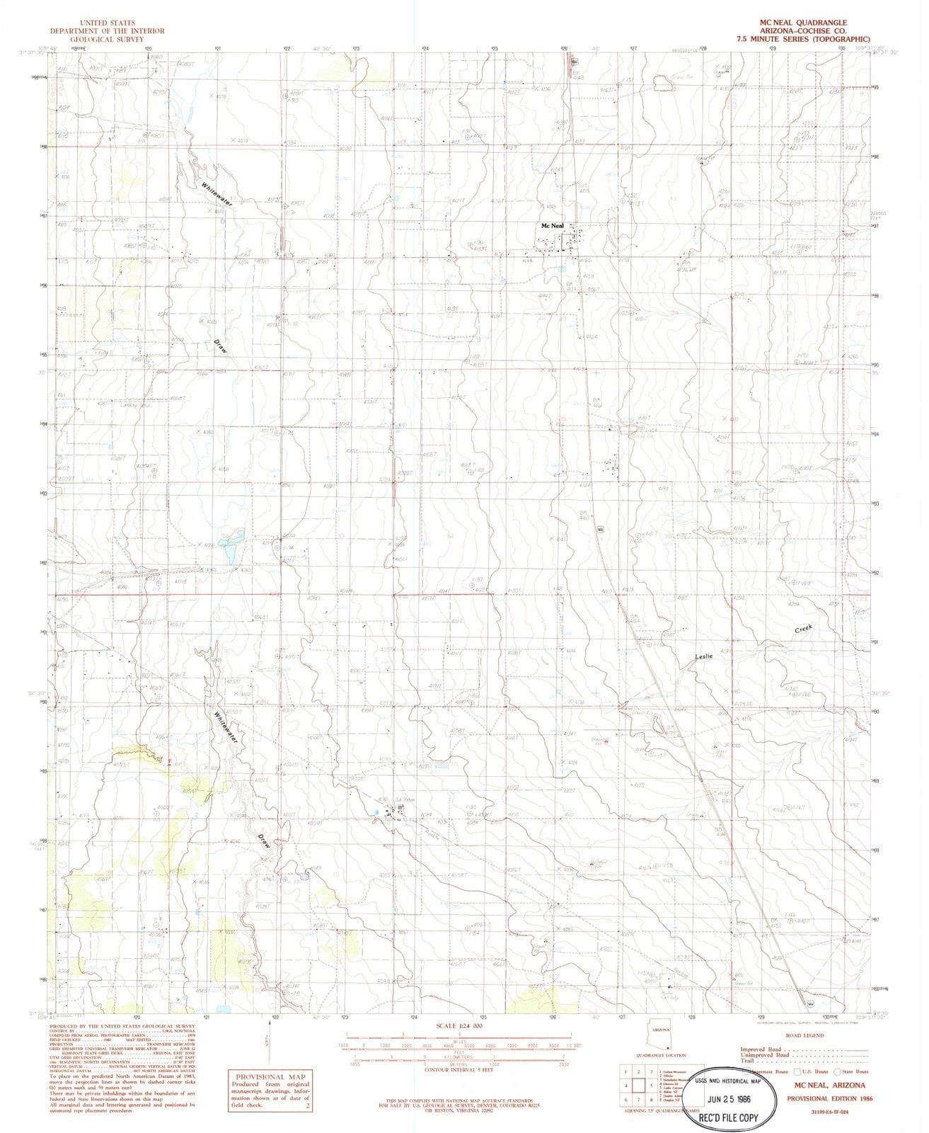 1986 McNeal, AZ - Arizona - USGS Topographic Map