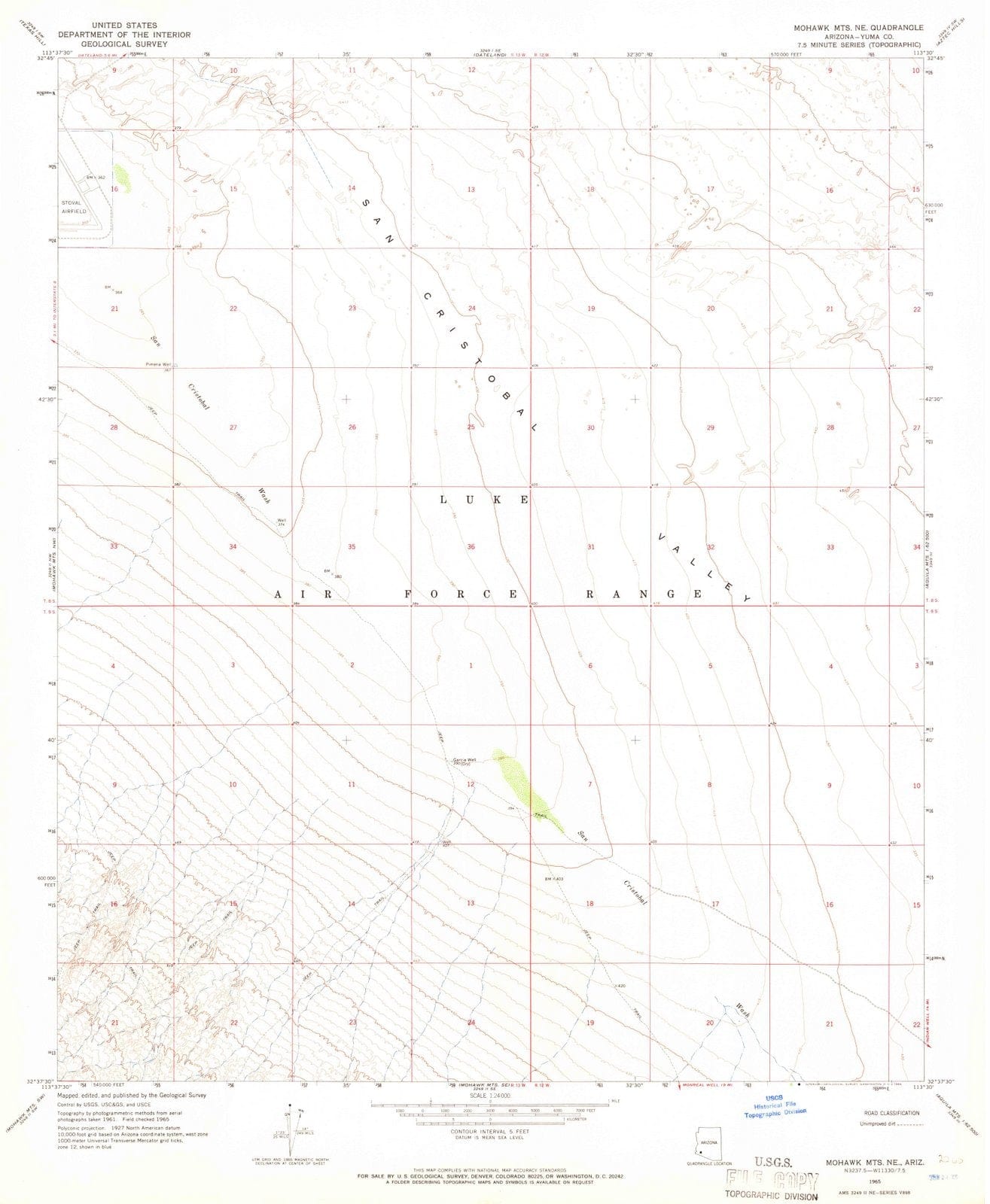 1965 Mohawk MTS, AZ - Arizona - USGS Topographic Map