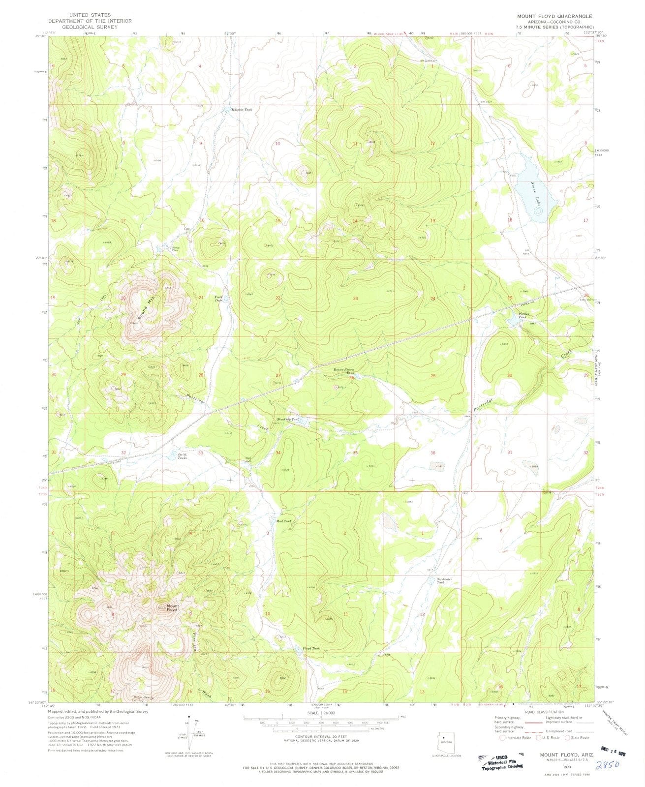 1973 Mount Floyd, AZ - Arizona - USGS Topographic Map
