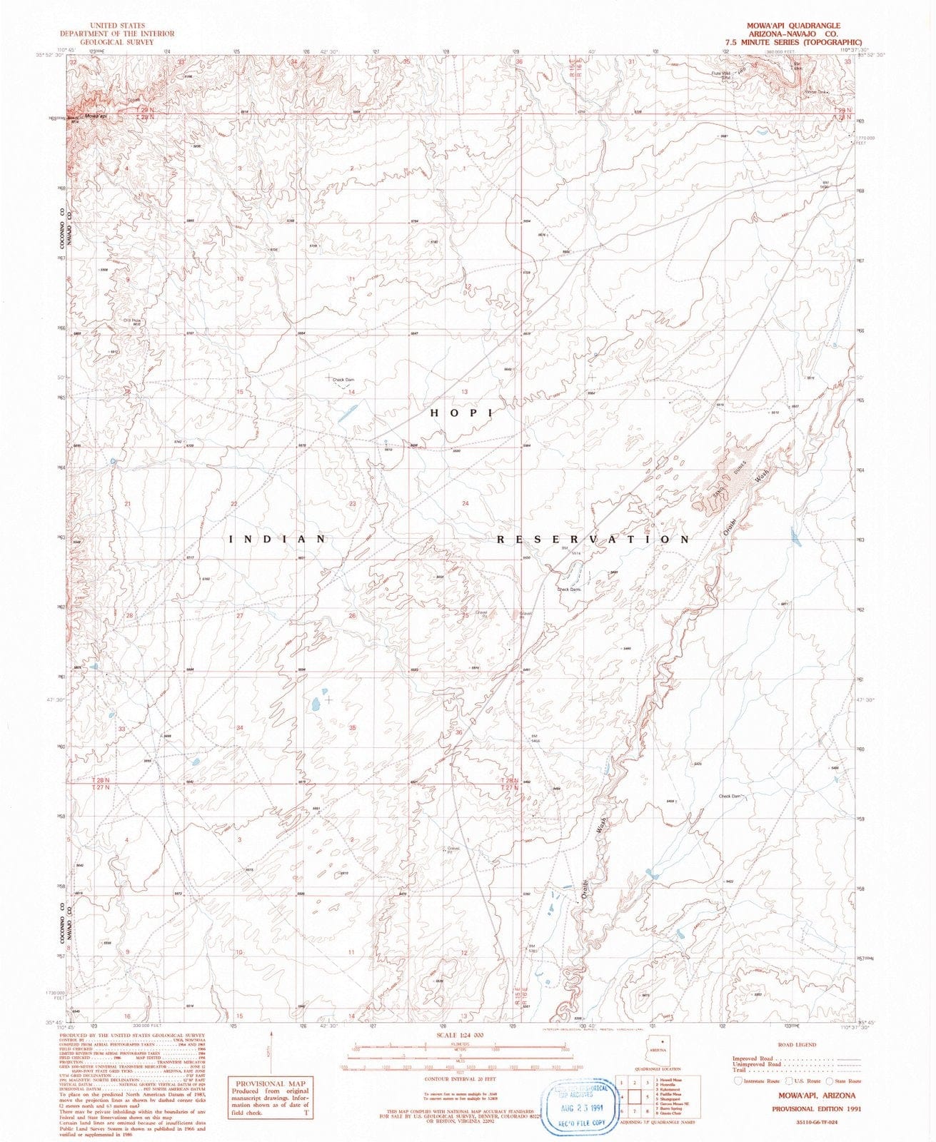 1991 Mowa'api, AZ - Arizona - USGS Topographic Map