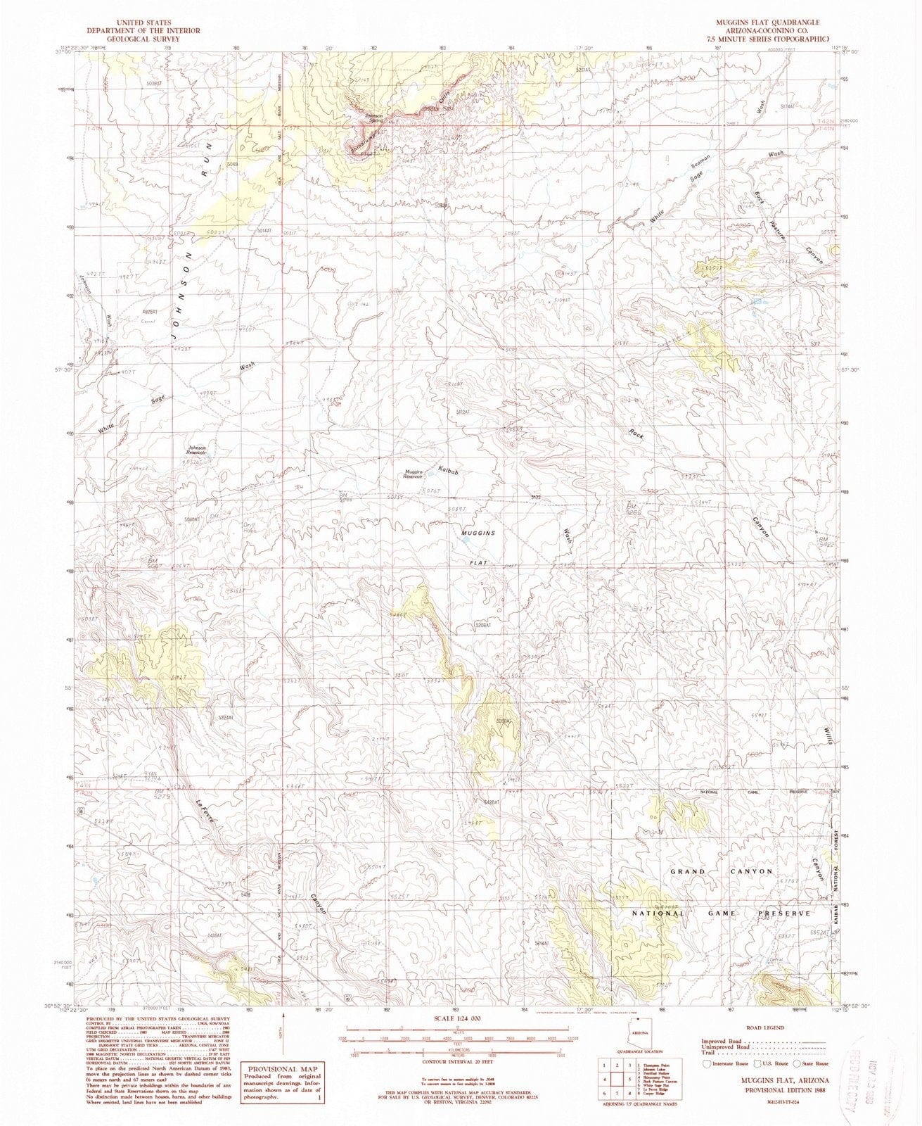 1988 Muggins Flat, AZ - Arizona - USGS Topographic Map