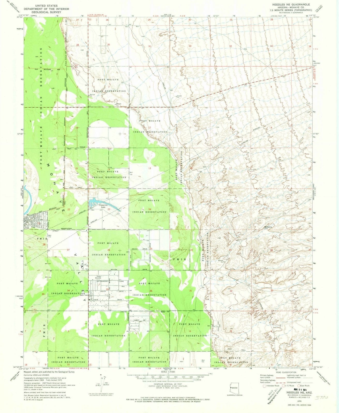 1970 Needles, AZ - Arizona - USGS Topographic Map