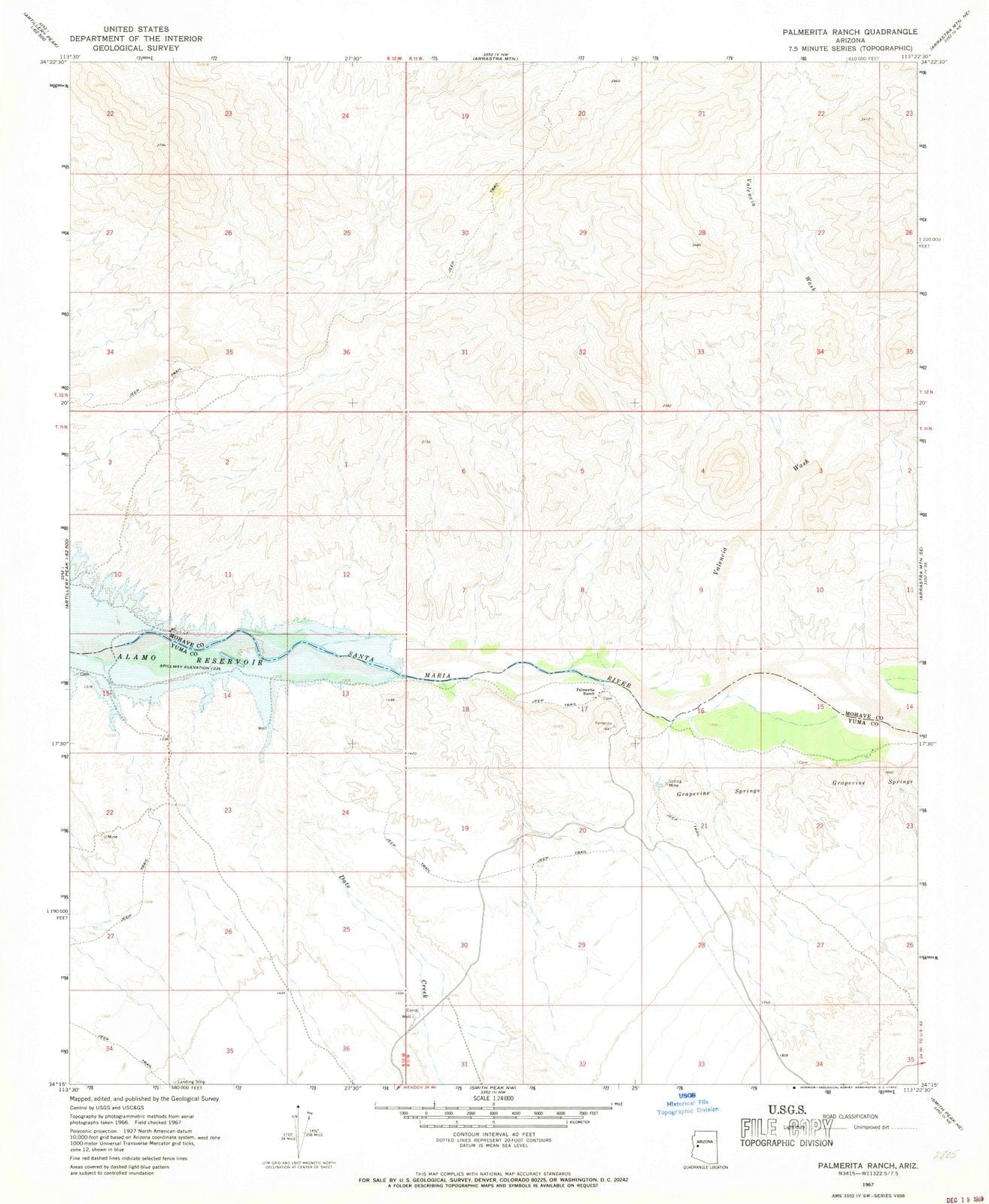 1967 Palmerita Ranch, AZ - Arizona - USGS Topographic Map