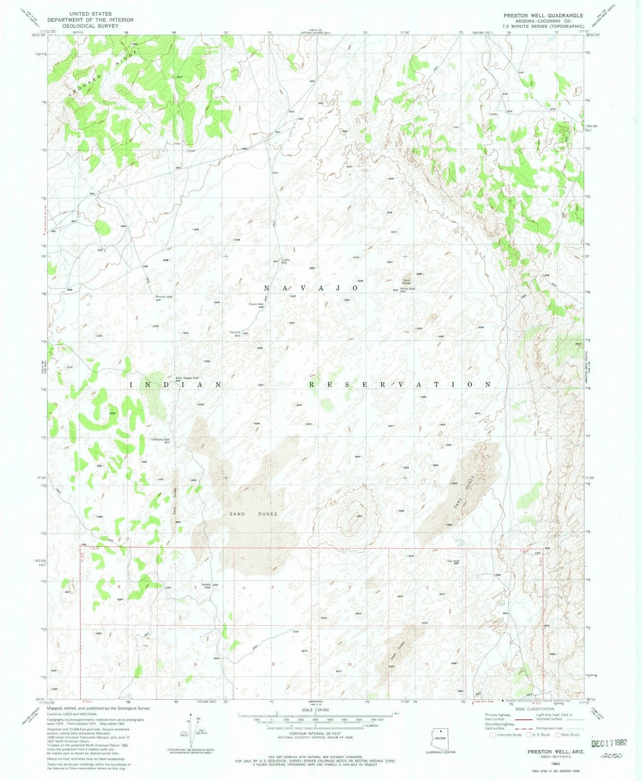 1982 Preston Well, AZ - Arizona - USGS Topographic Map