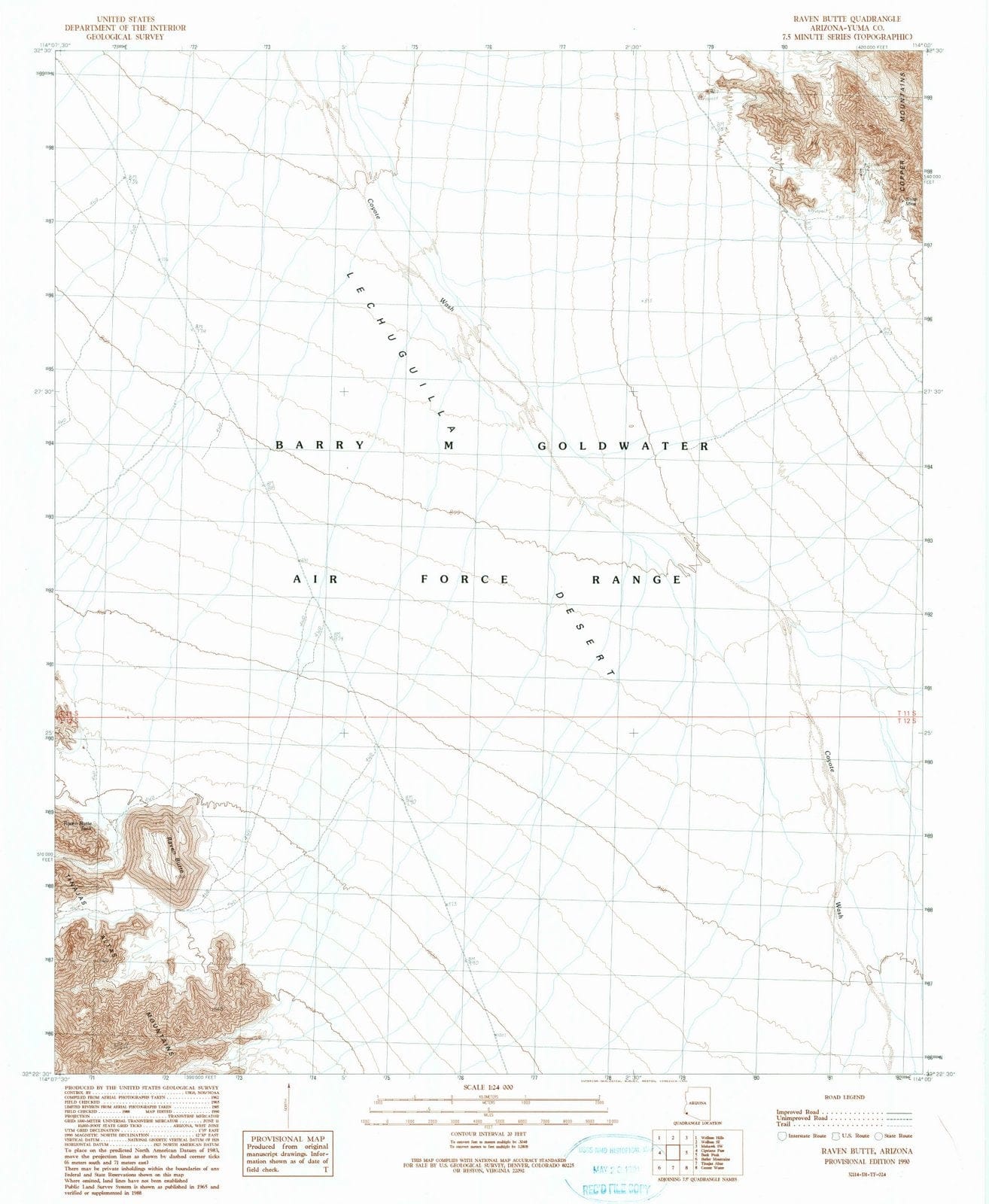 1990 Raven Butte, AZ - Arizona - USGS Topographic Map