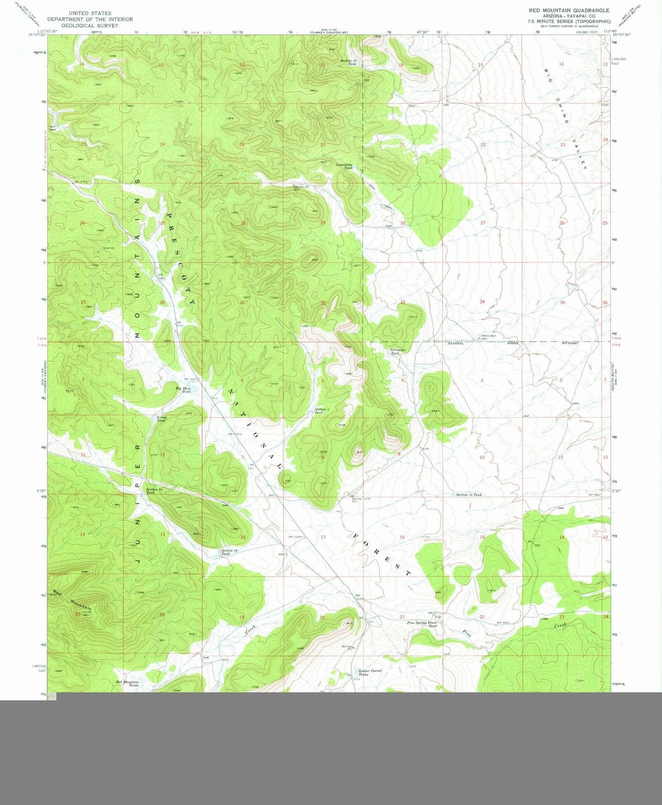 1973 Red Mountain, AZ - Arizona - USGS Topographic Map