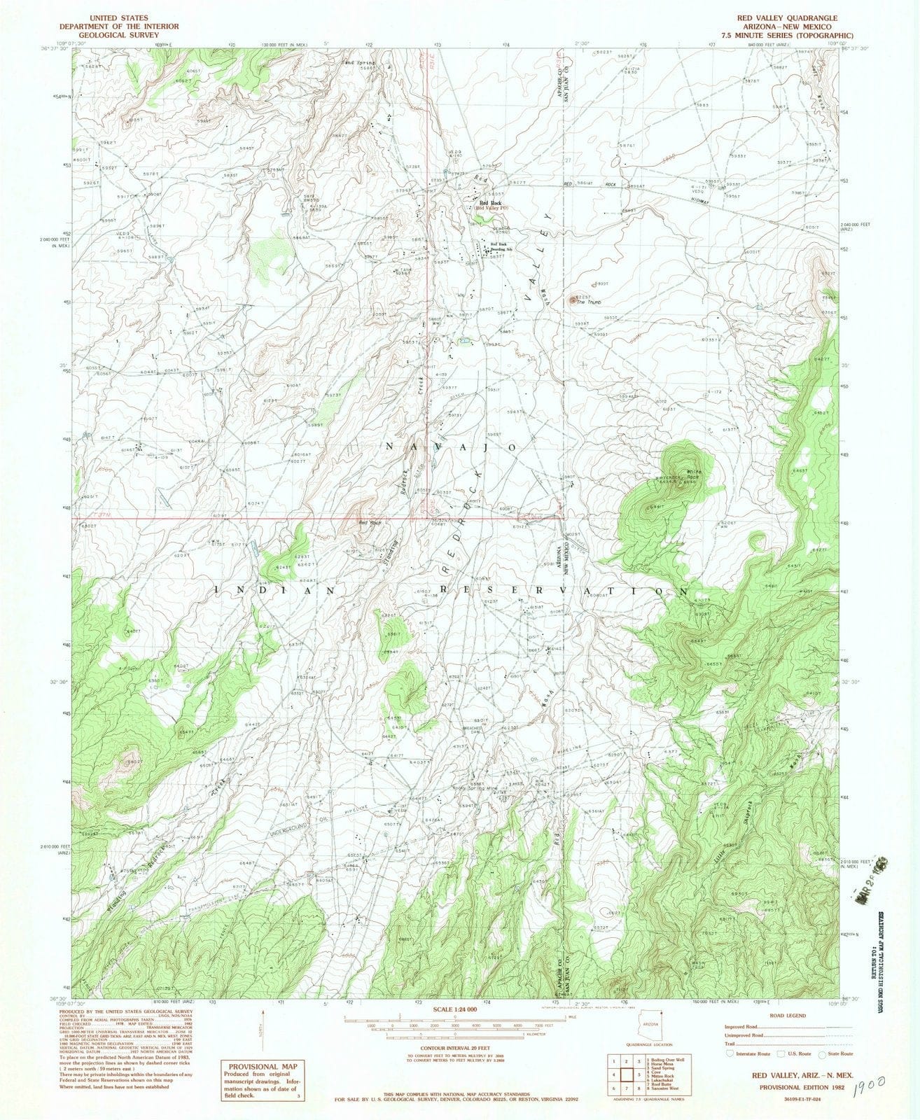 1982 Red Valley, AZ - Arizona - USGS Topographic Map