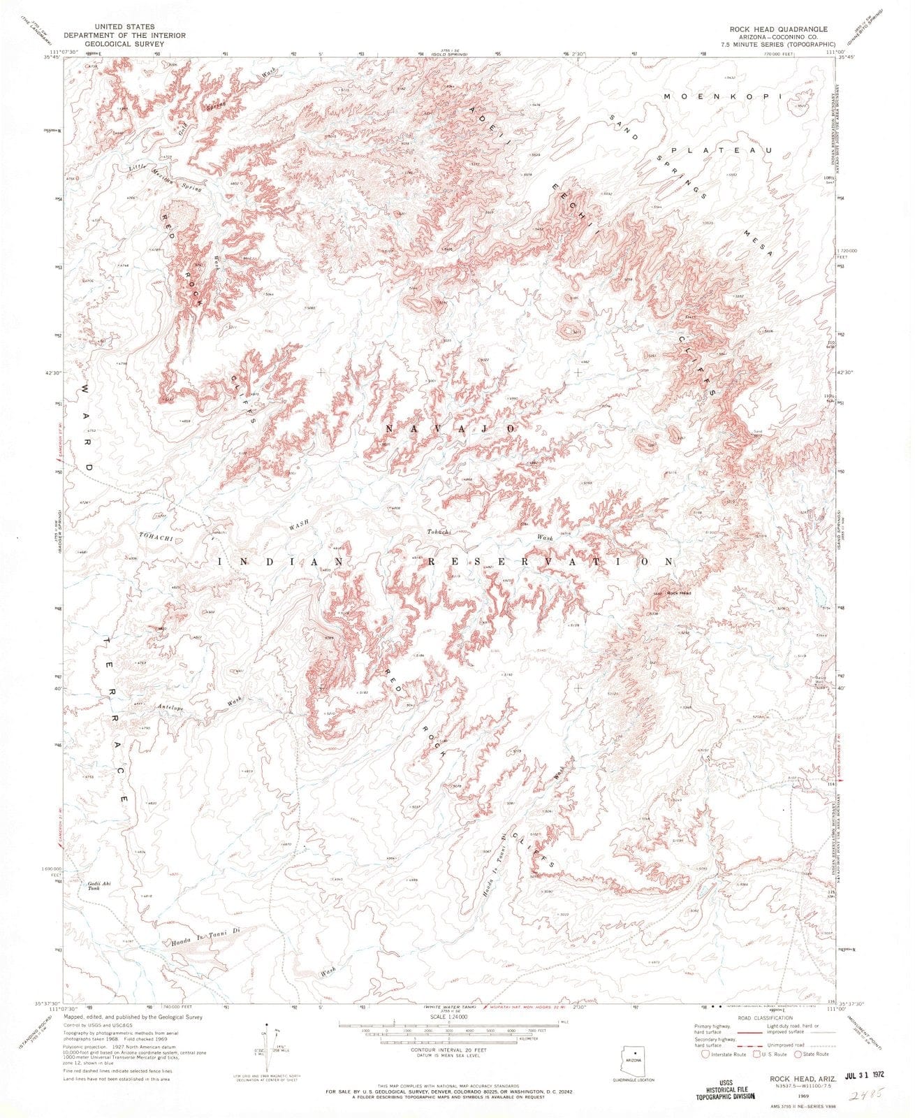 1969 Rock Head, AZ - Arizona - USGS Topographic Map