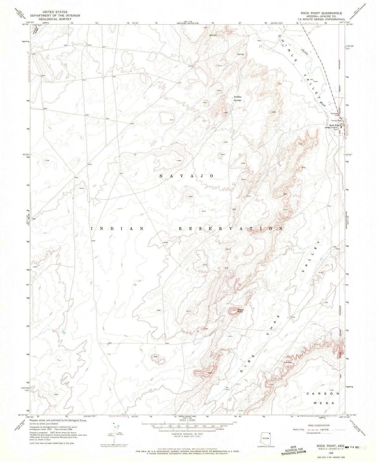 1968 Rock Point, AZ - Arizona - USGS Topographic Map v2