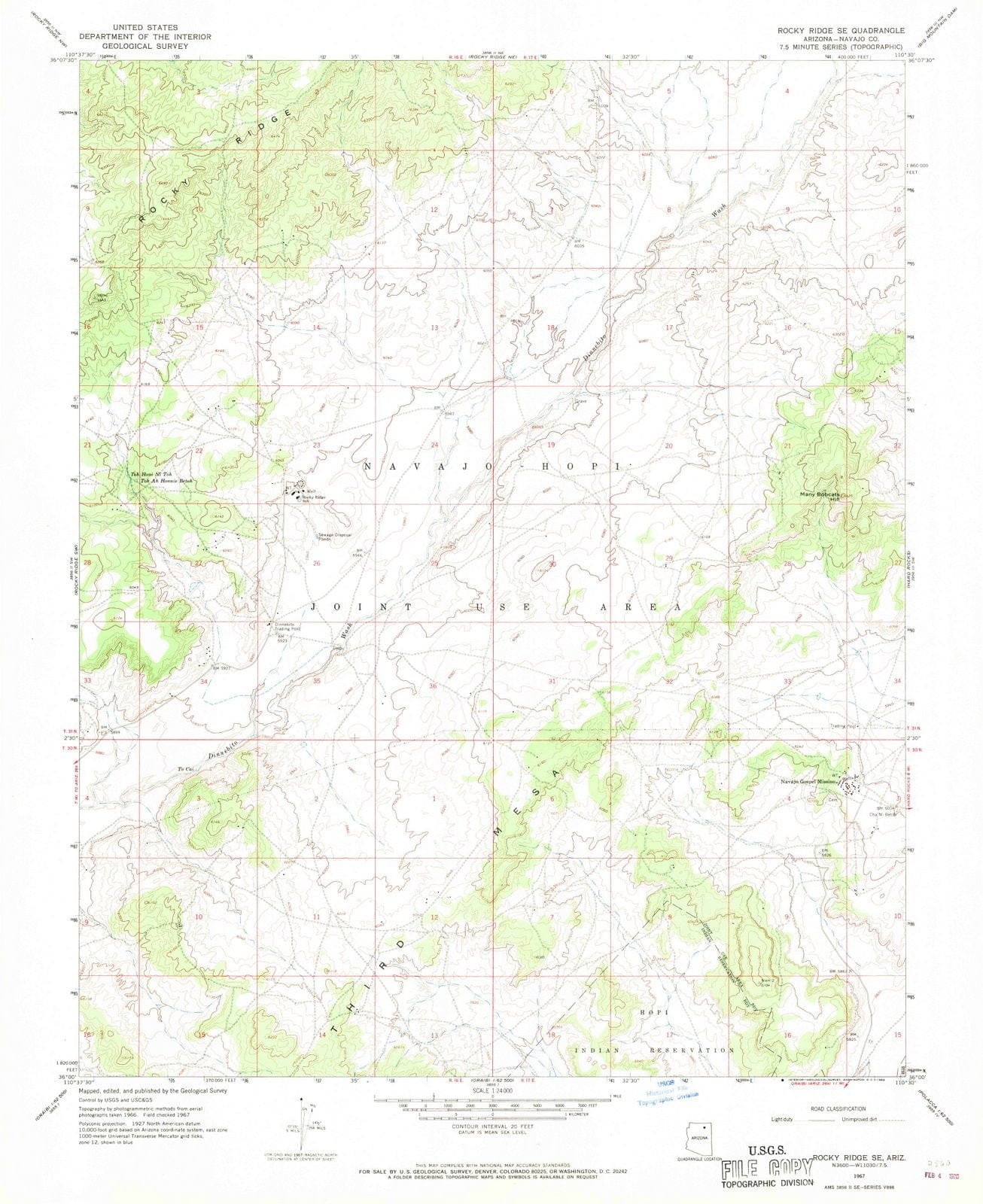 1967 Rocky Ridge, AZ - Arizona - USGS Topographic Map v2