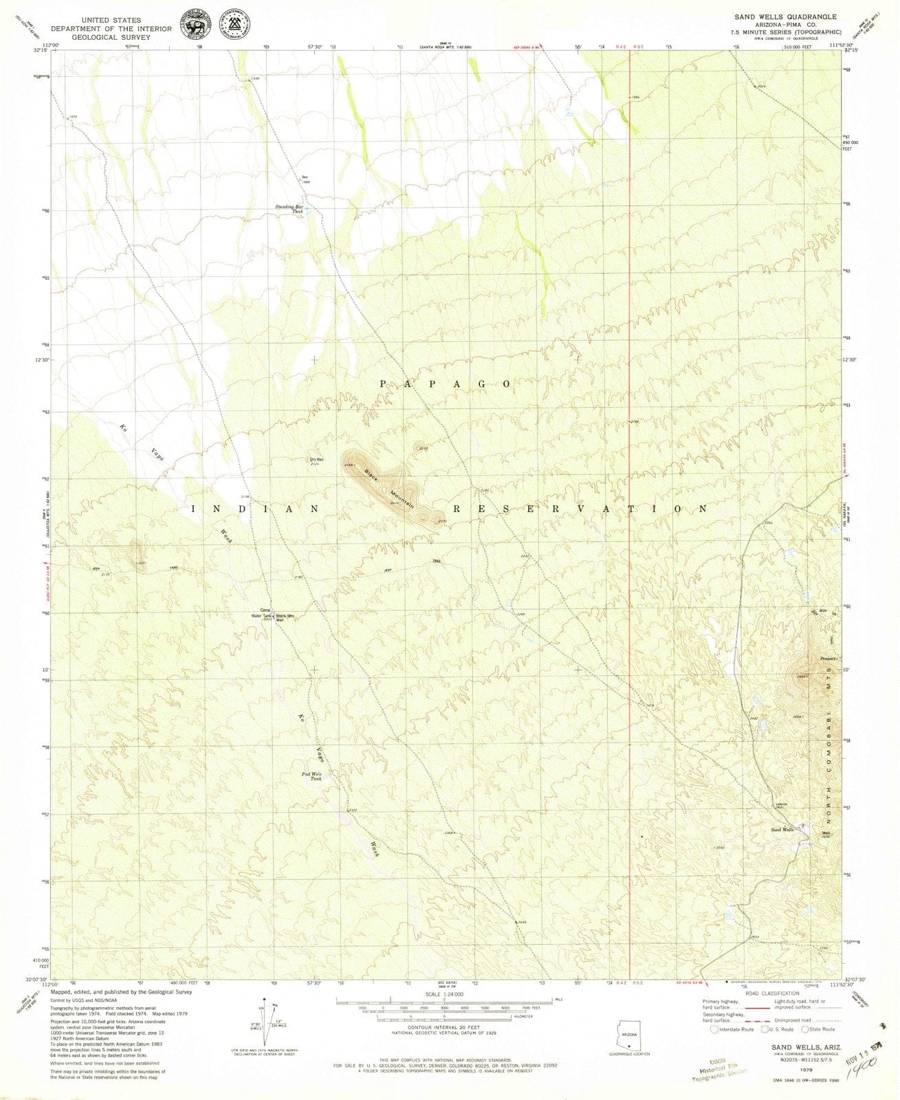 1979 Sand Wells, AZ - Arizona - USGS Topographic Map