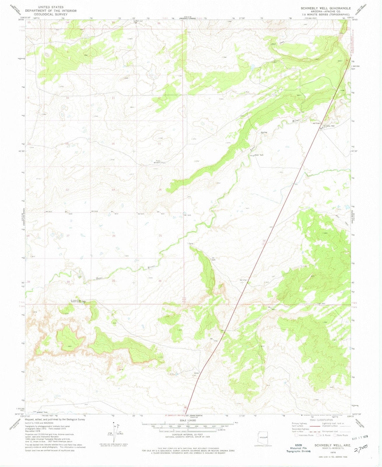 1978 Schnebly Well, AZ - Arizona - USGS Topographic Map