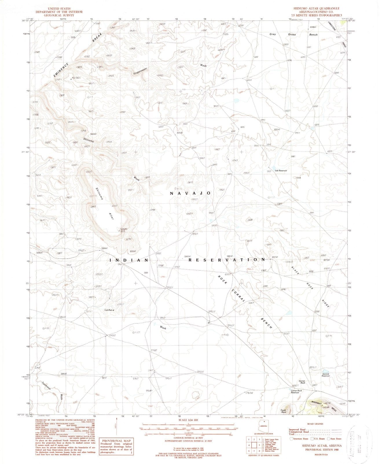 1988 Shinumo Altar, AZ - Arizona - USGS Topographic Map