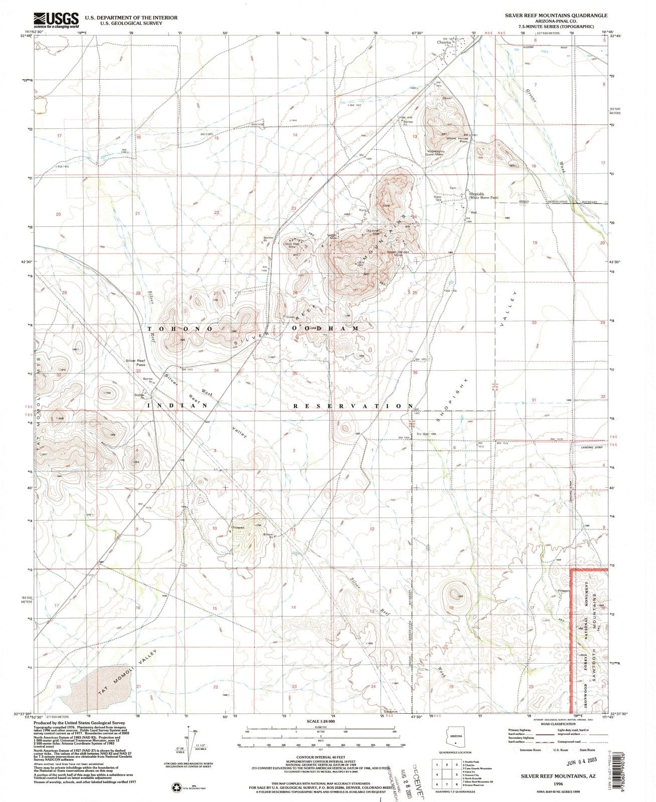1996 Silver Reef Mountains, AZ - Arizona - USGS Topographic Map v2
