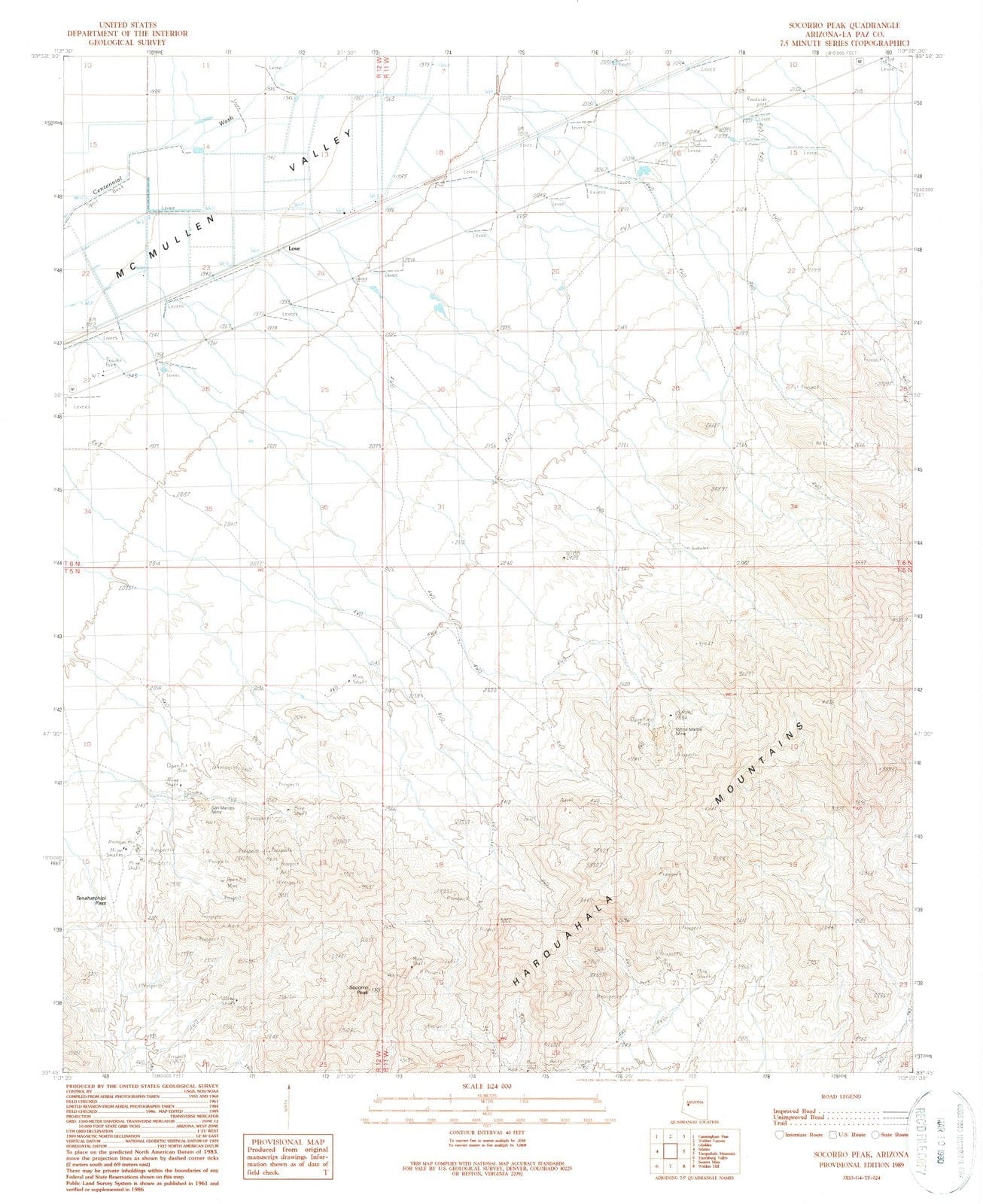 1989 Socorro Peak, AZ - Arizona - USGS Topographic Map