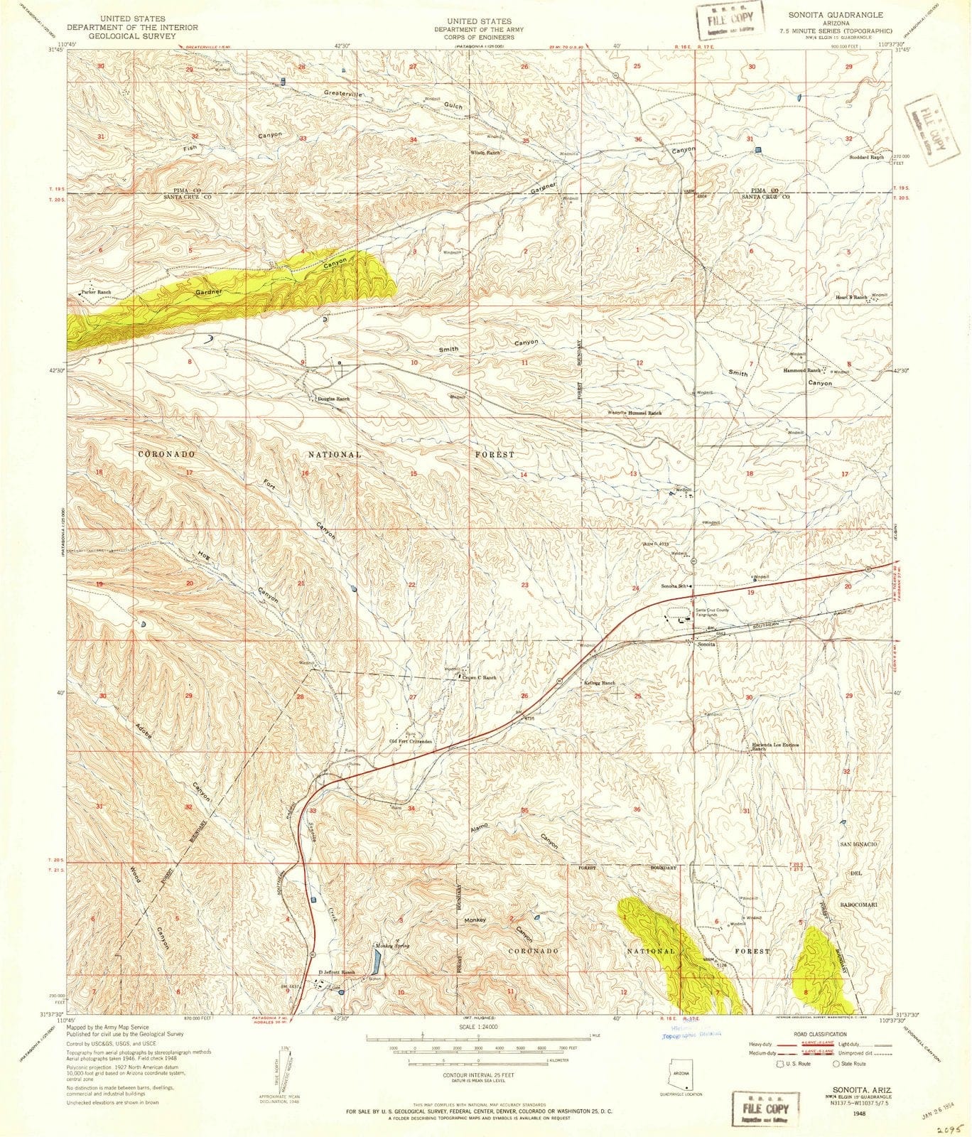 1948 Sonoita, AZ - Arizona - USGS Topographic Map