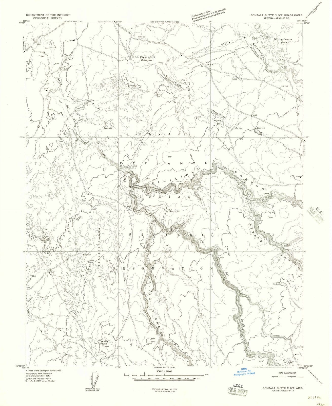 1955 Sonsala Butte 2, AZ - Arizona - USGS Topographic Map v2