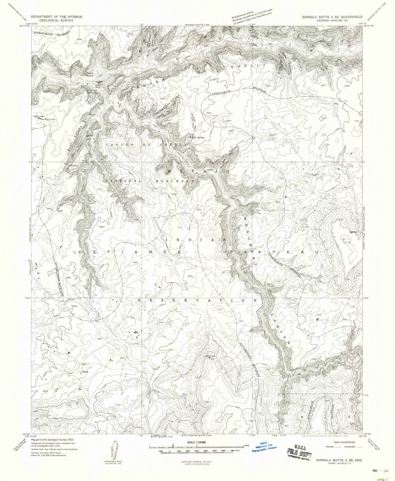 1955 Sonsala Butte 3, AZ - Arizona - USGS Topographic Map v3