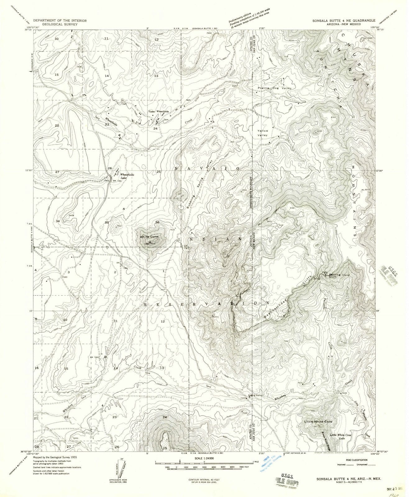 1955 Sonsala Butte 4, AZ - Arizona - USGS Topographic Map