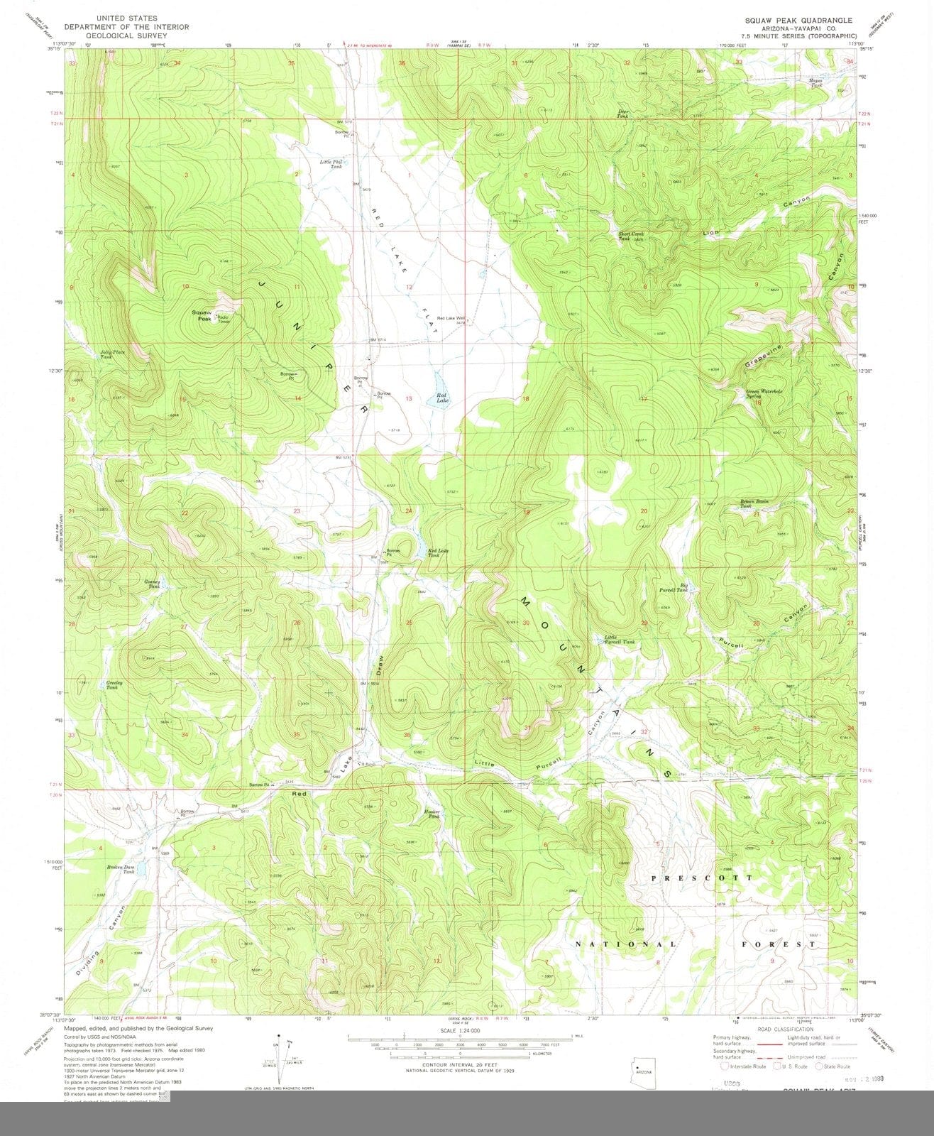 1980 Squaw Peak, AZ - Arizona - USGS Topographic Map