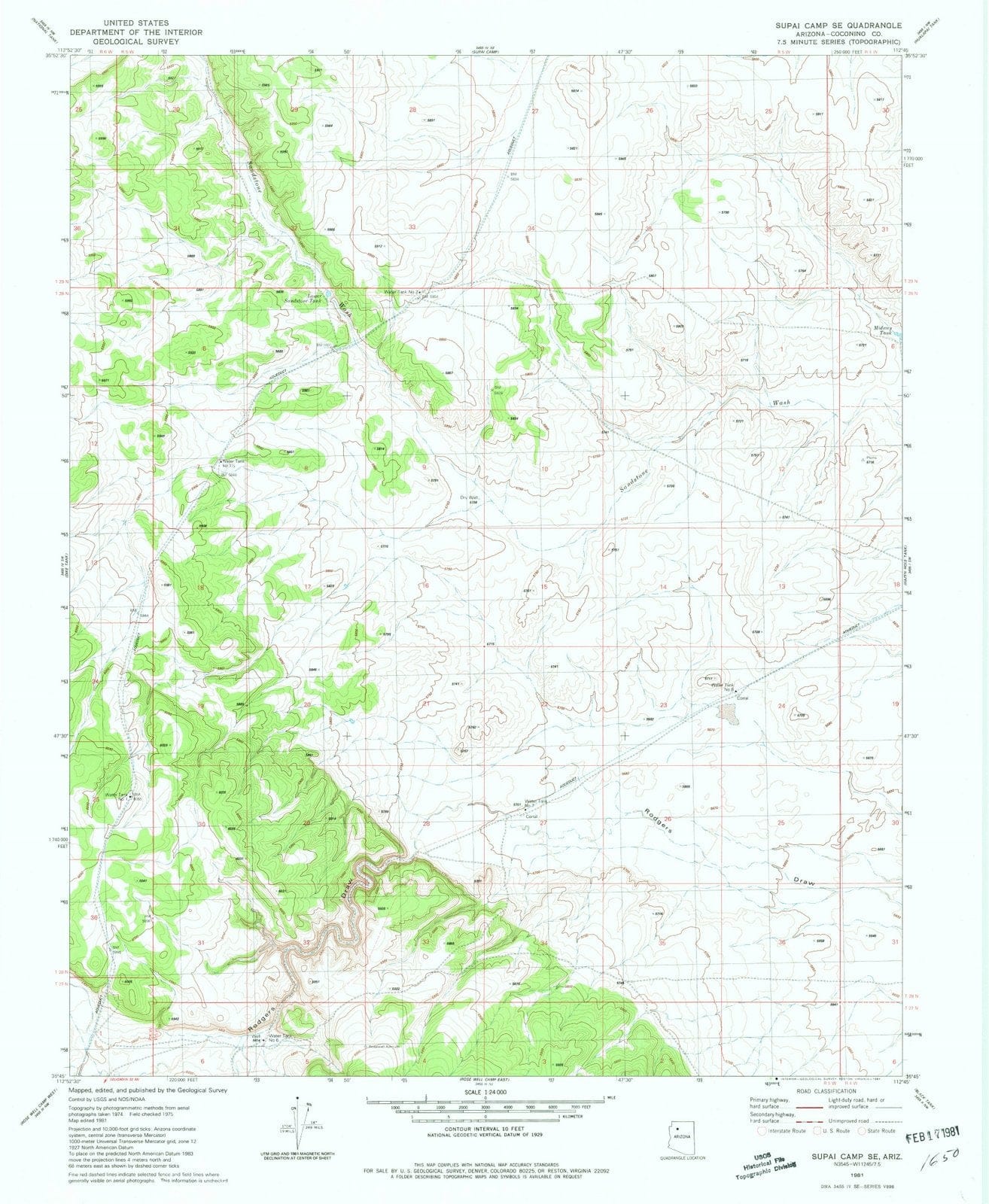 1981 Supai Camp, AZ - Arizona - USGS Topographic Map