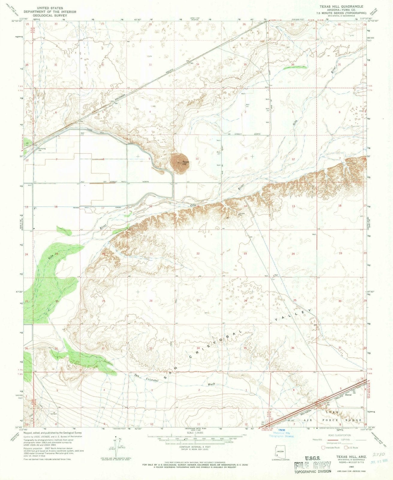 1965 Texas Hill, AZ - Arizona - USGS Topographic Map