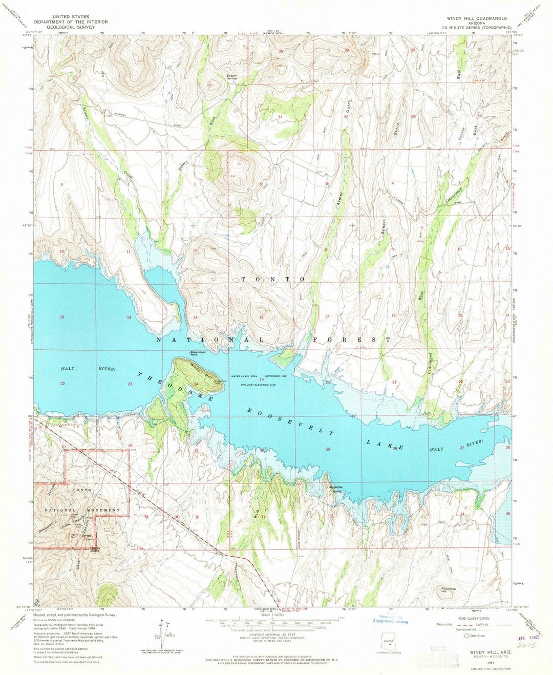 1964 Windy Hill, AZ - Arizona - USGS Topographic Map