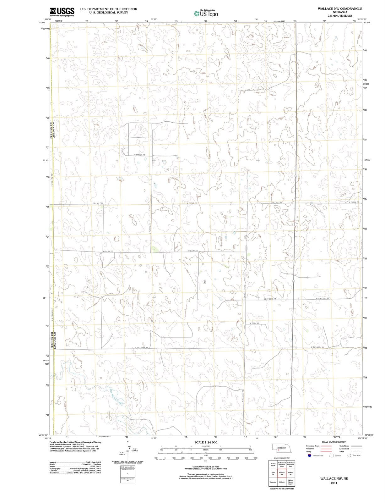 2011 Wallace, NE - Nebraska - USGS Topographic Map v3