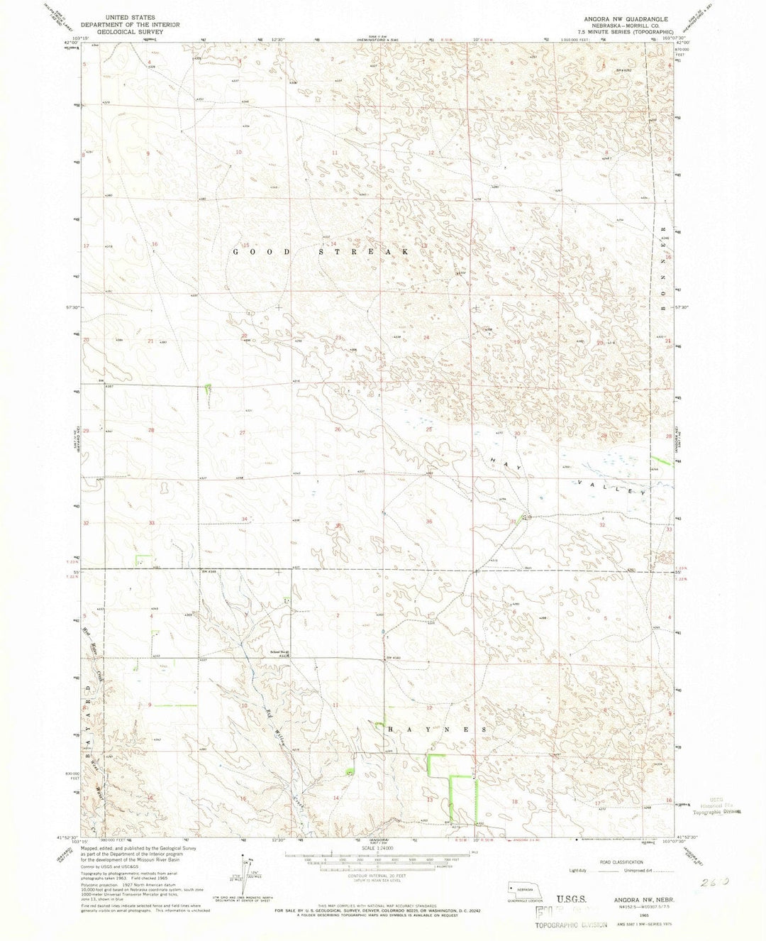1965 Angora, NE - Nebraska - USGS Topographic Map v2
