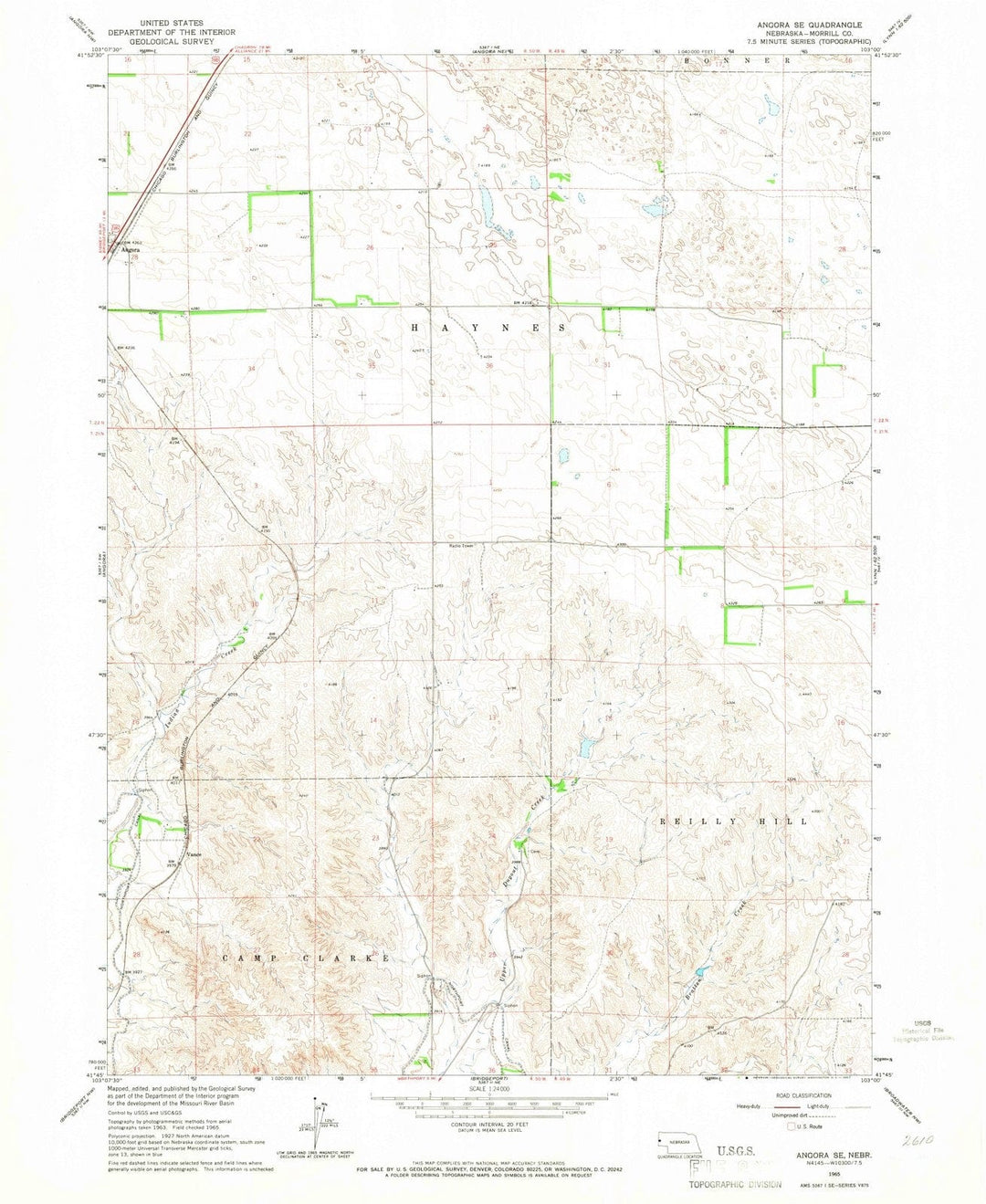 1965 Angora, NE - Nebraska - USGS Topographic Map v3