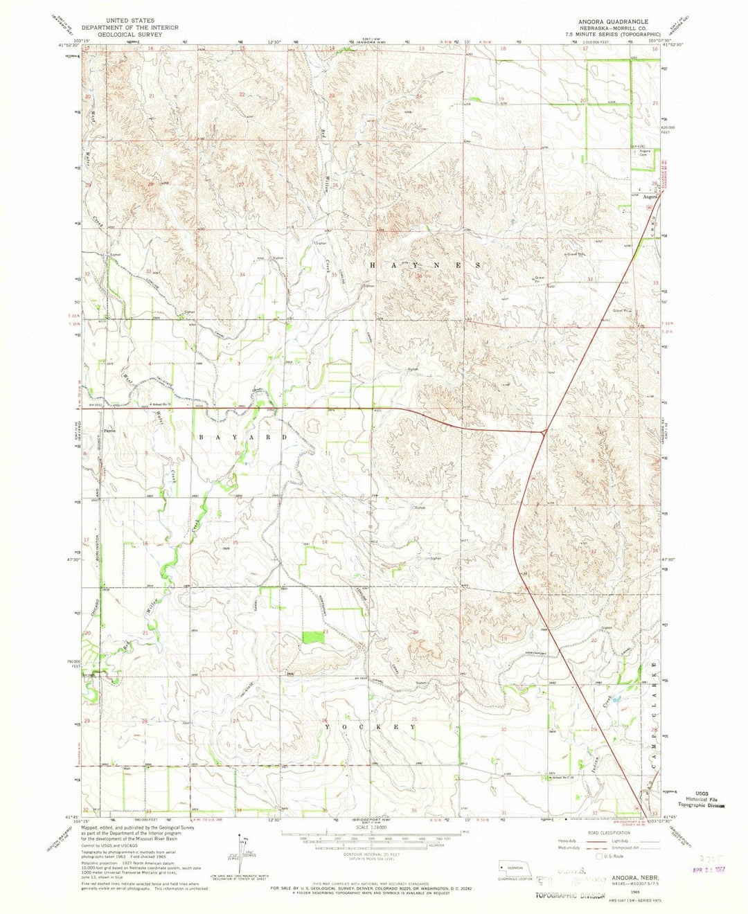 1965 Angora, NE - Nebraska - USGS Topographic Map v4