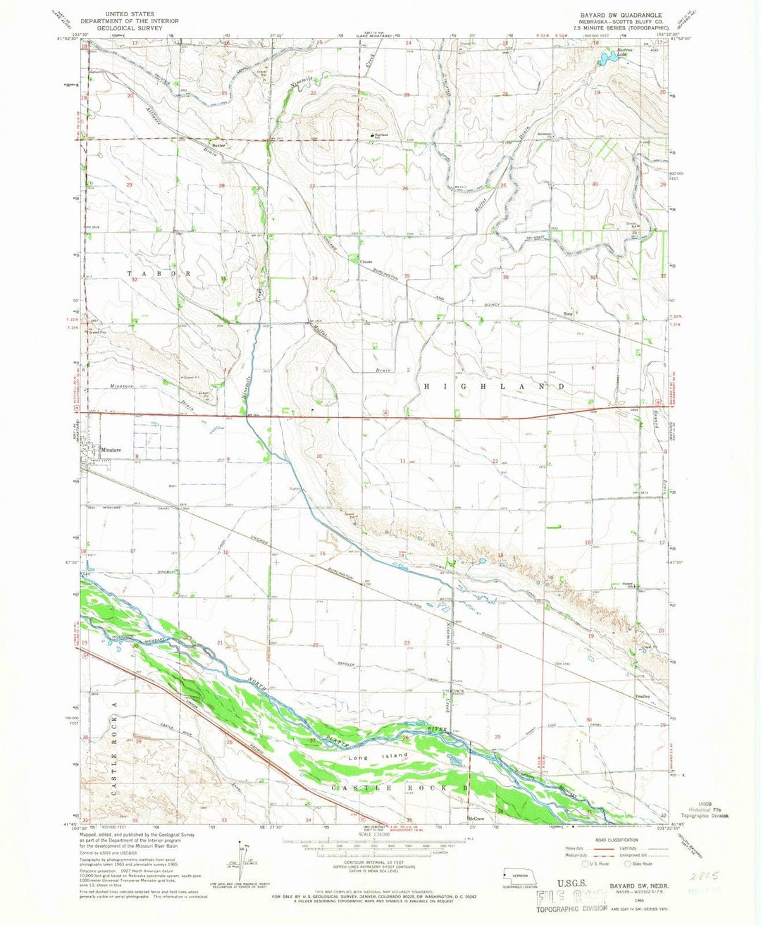 1965 Bayard, NE - Nebraska - USGS Topographic Map v2