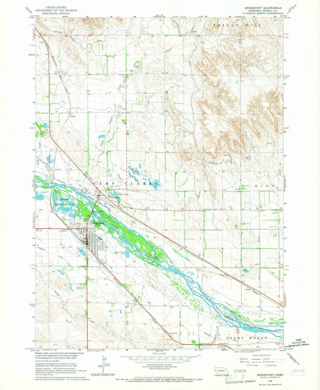 1965 Bridgeport, NE - Nebraska - USGS Topographic Map