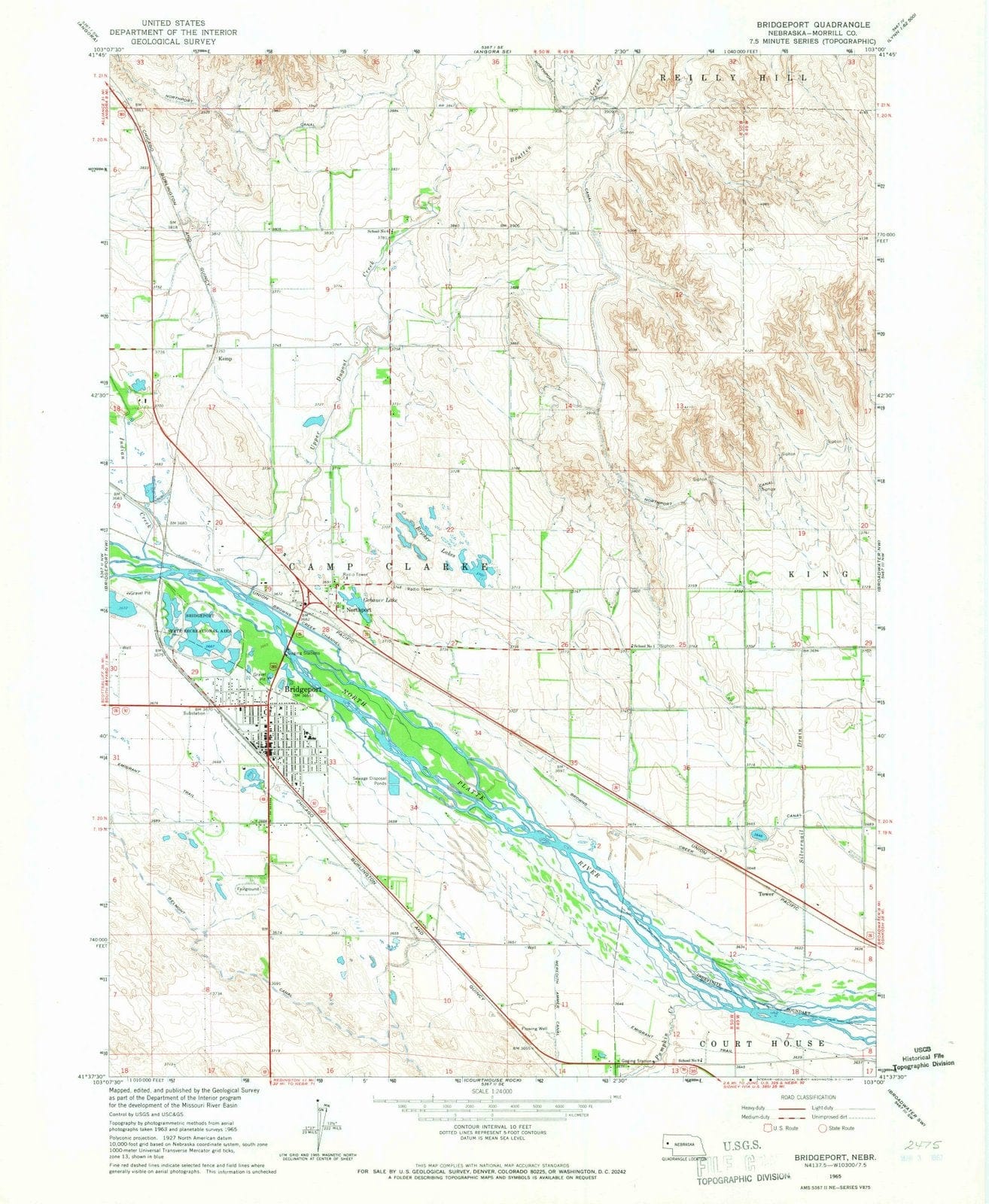 1965 Bridgeport, NE - Nebraska - USGS Topographic Map
