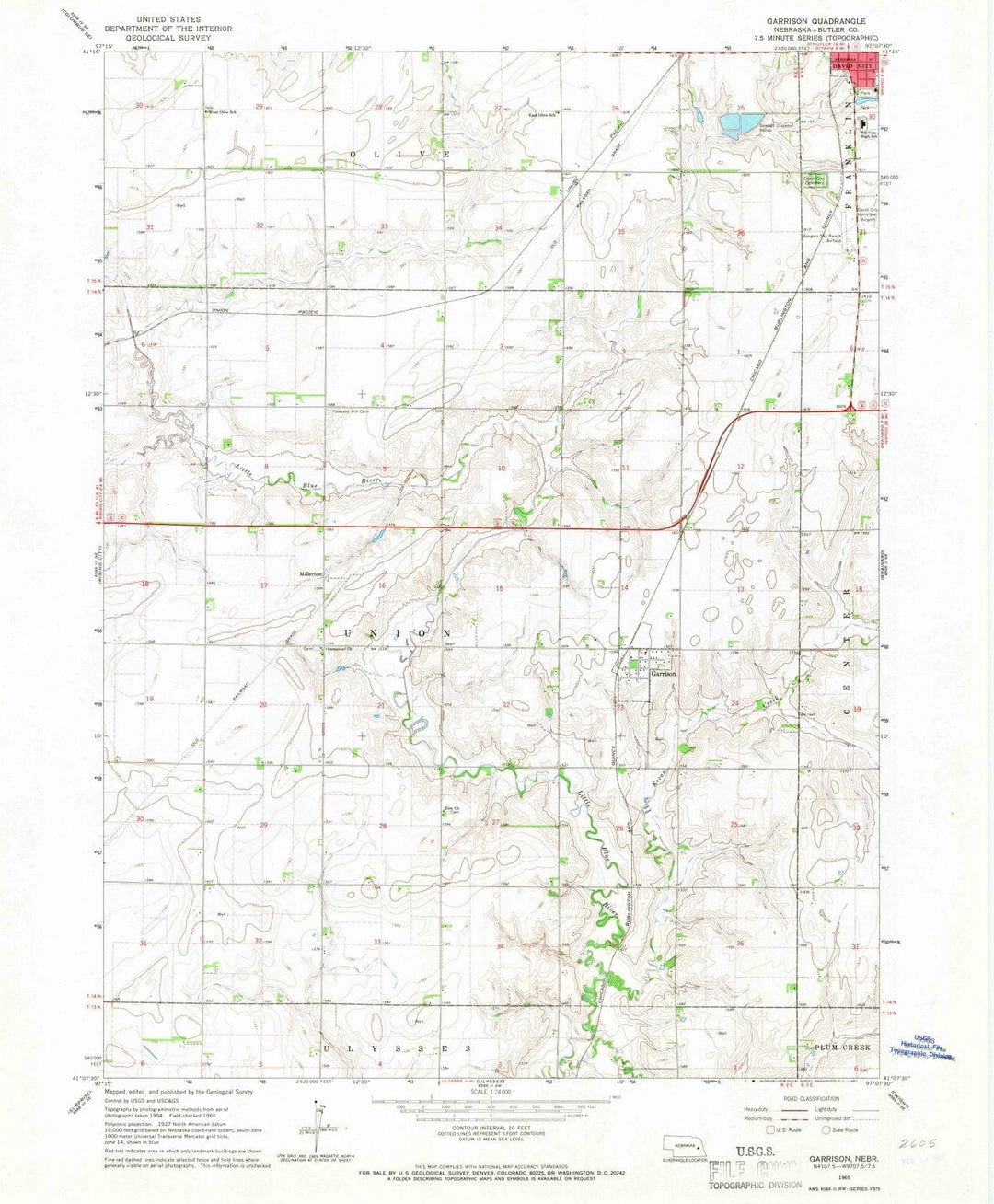1965 Garrison, NE - Nebraska - USGS Topographic Map