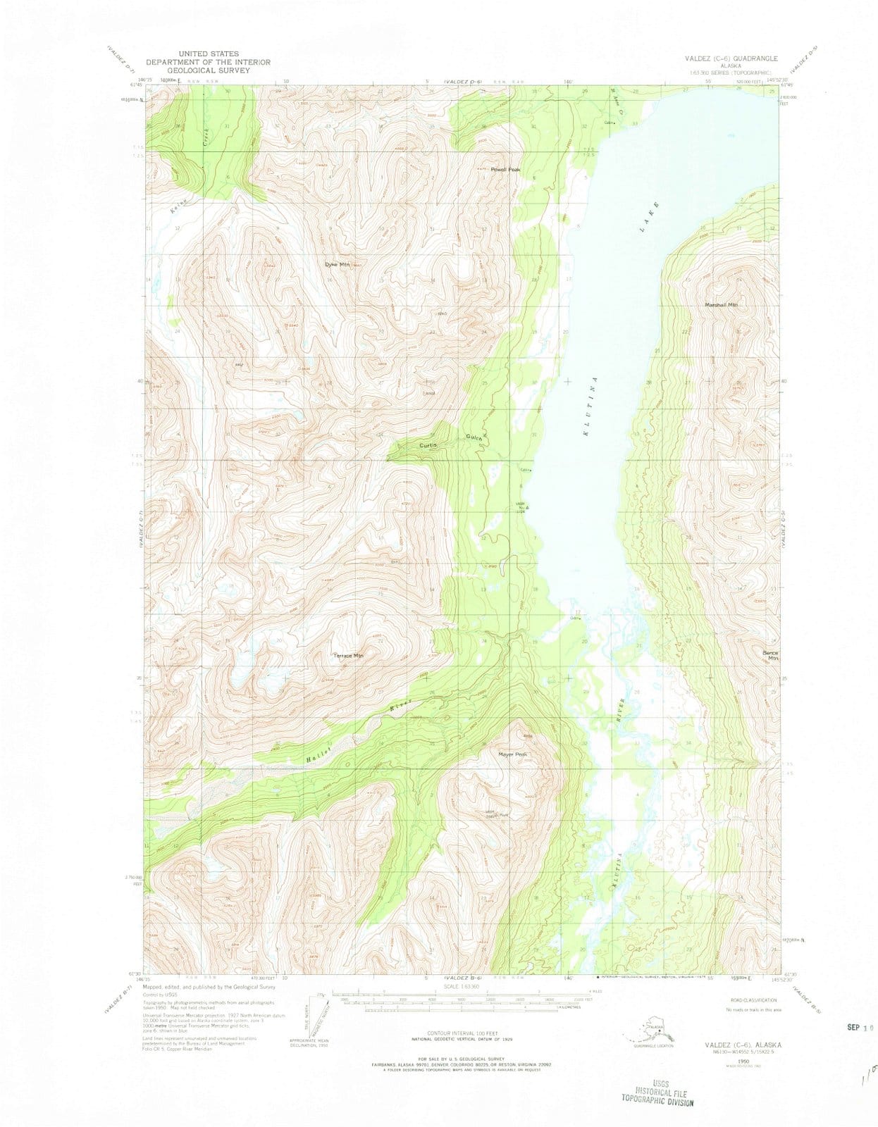 1950 Valdez, AK - Alaska - USGS Topographic Map v2