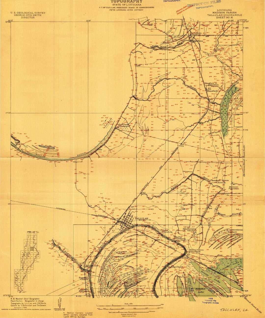 1909 Tallulah, LA - Louisiana - USGS Topographic Map