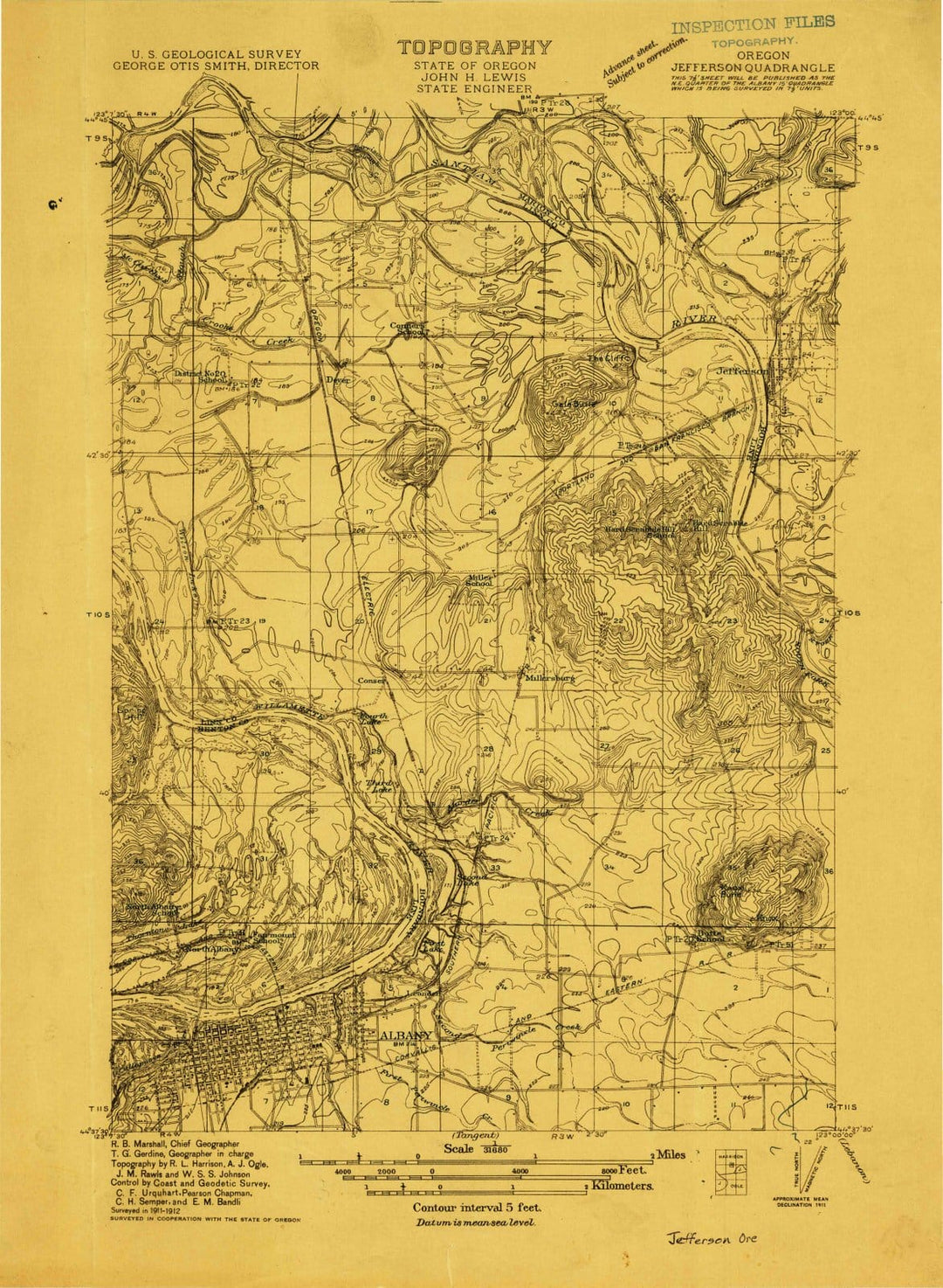 1912 Jefferson, OR - Oregon - USGS Topographic Map