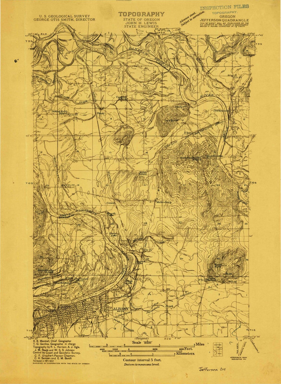 1912 Jefferson, OR - Oregon - USGS Topographic Map